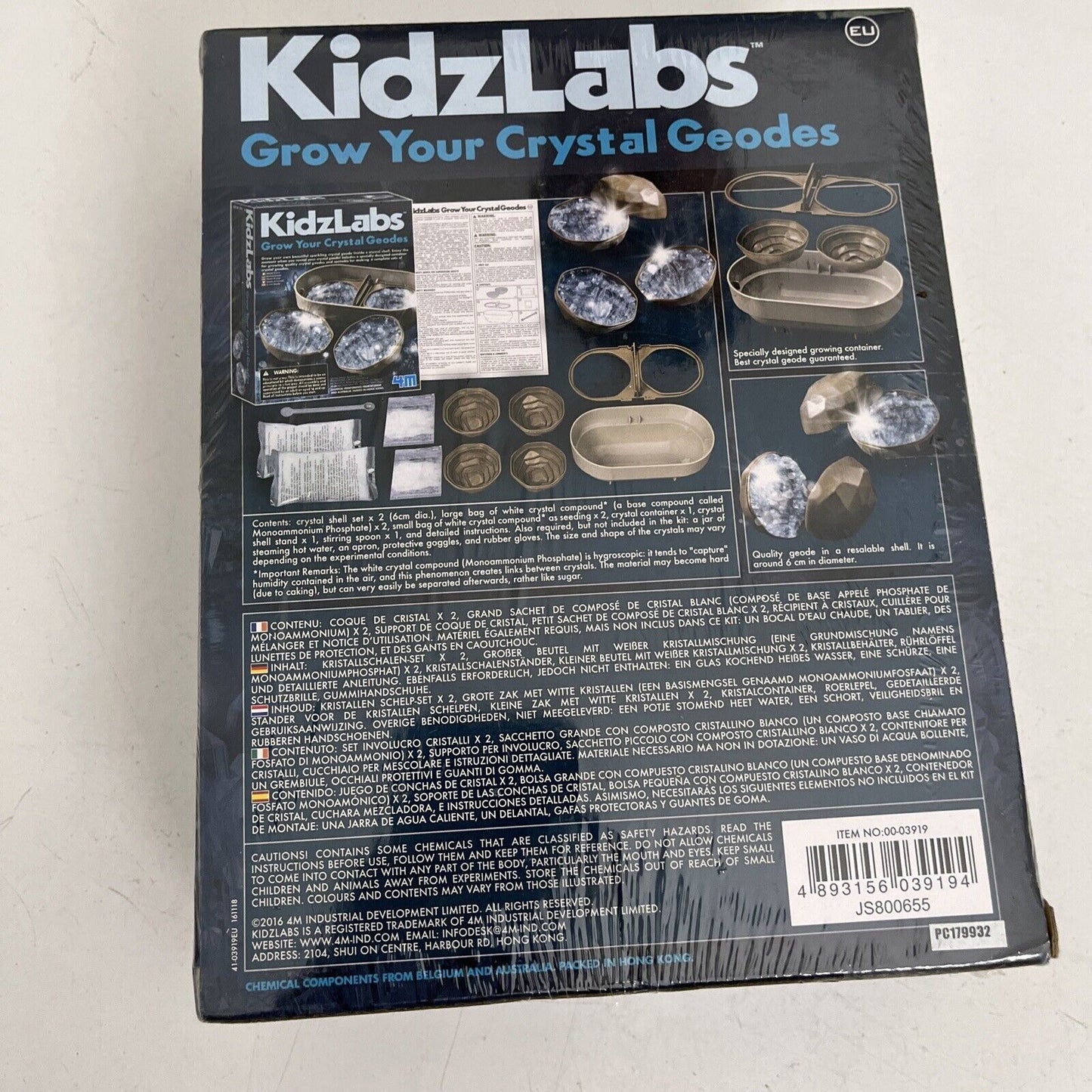 *New Sealed* 4M KidzLabs Crystal Geode Growing Kit - Educational STEM Kit