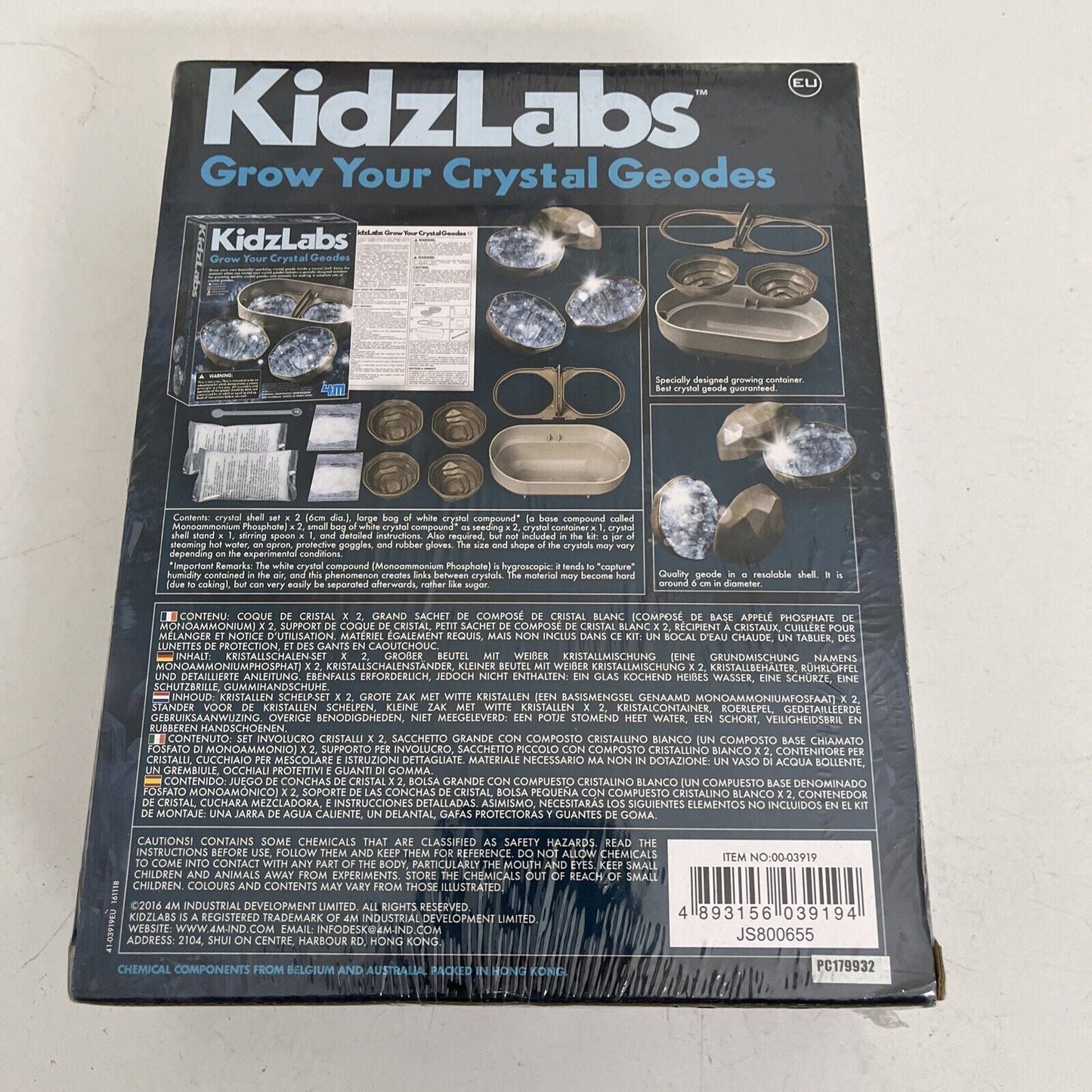 *New Sealed* 4M KidzLabs Crystal Geode Growing Kit - Educational STEM Kit