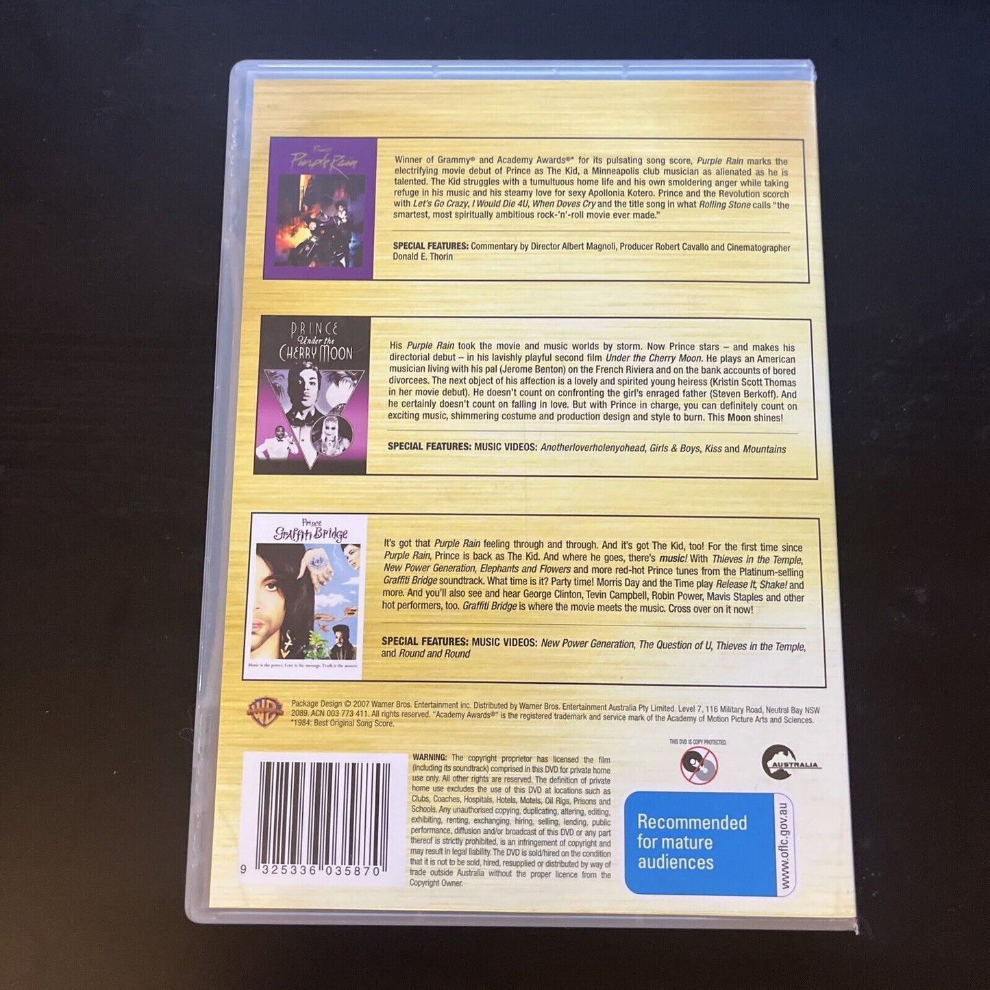 Prince - Purple Rain / Under The Cherry Moon / Graffiti Bridge (DVD) Region 4