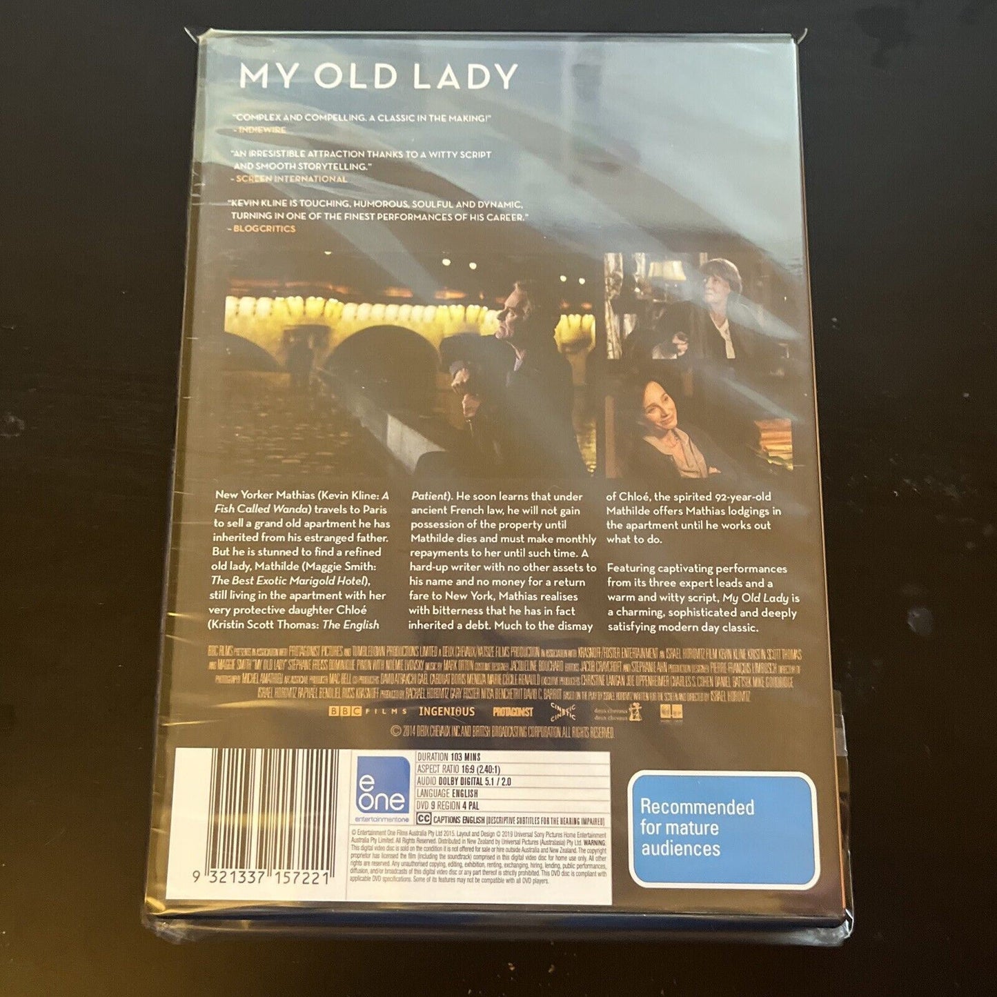 NEW My Old Lady (DVD, 2014) Kevin Kline, Maggie Smith Region 4