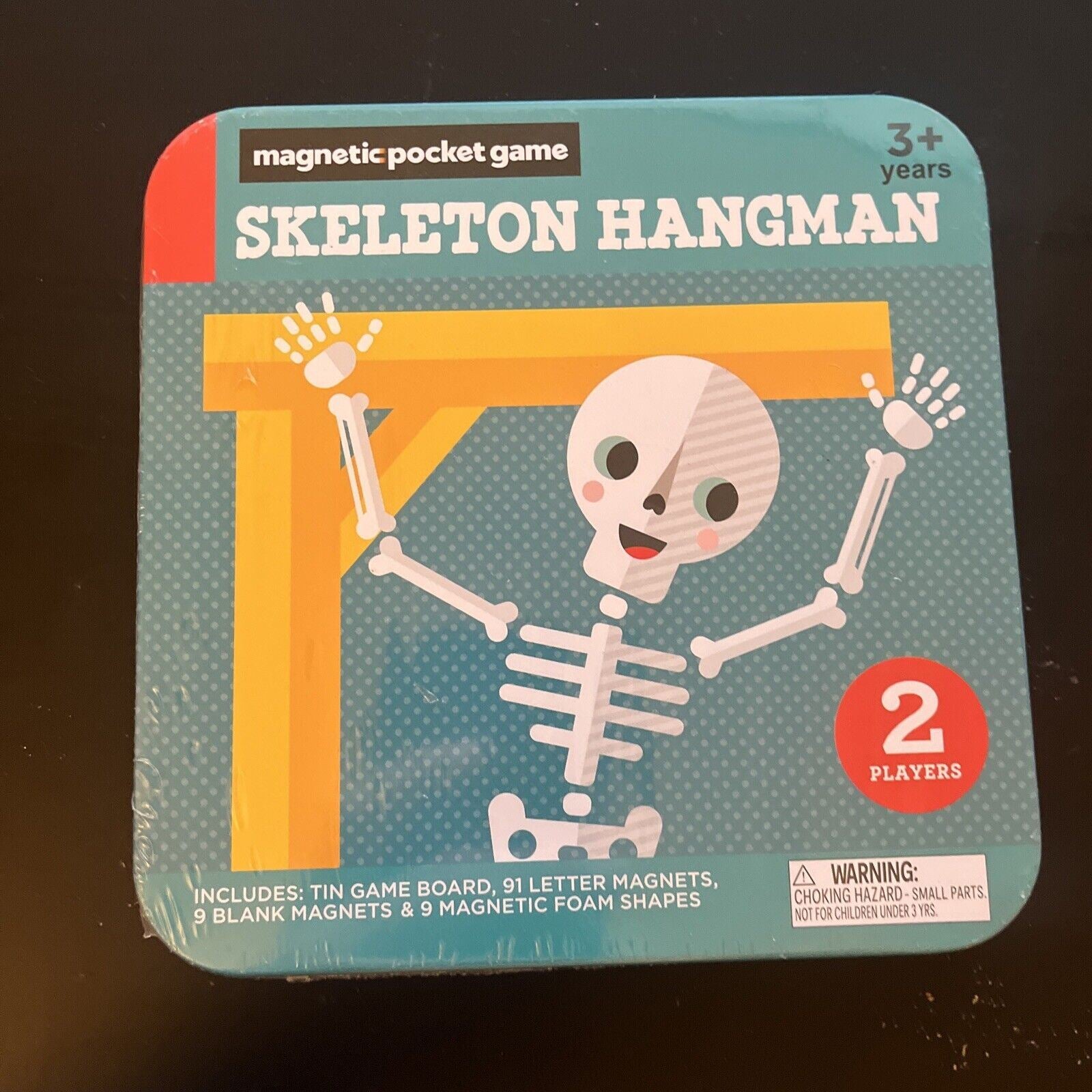 *New Sealed* Skeleton Hangman Magnetic Pocket Game – Retro Unit