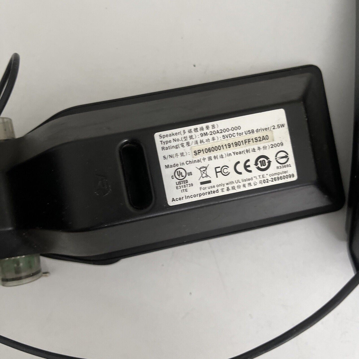 ACER 9M-20A200 PC Computer USB Powered Speakers with 3.5mm Jack