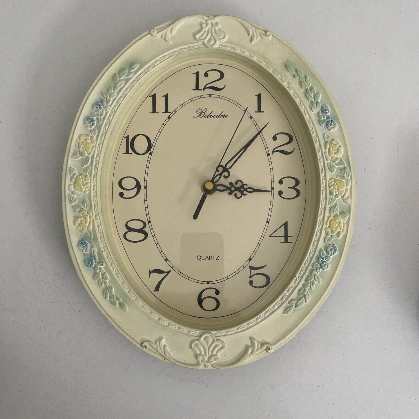 Belvedere Wall Clock Quartz Cream Colour