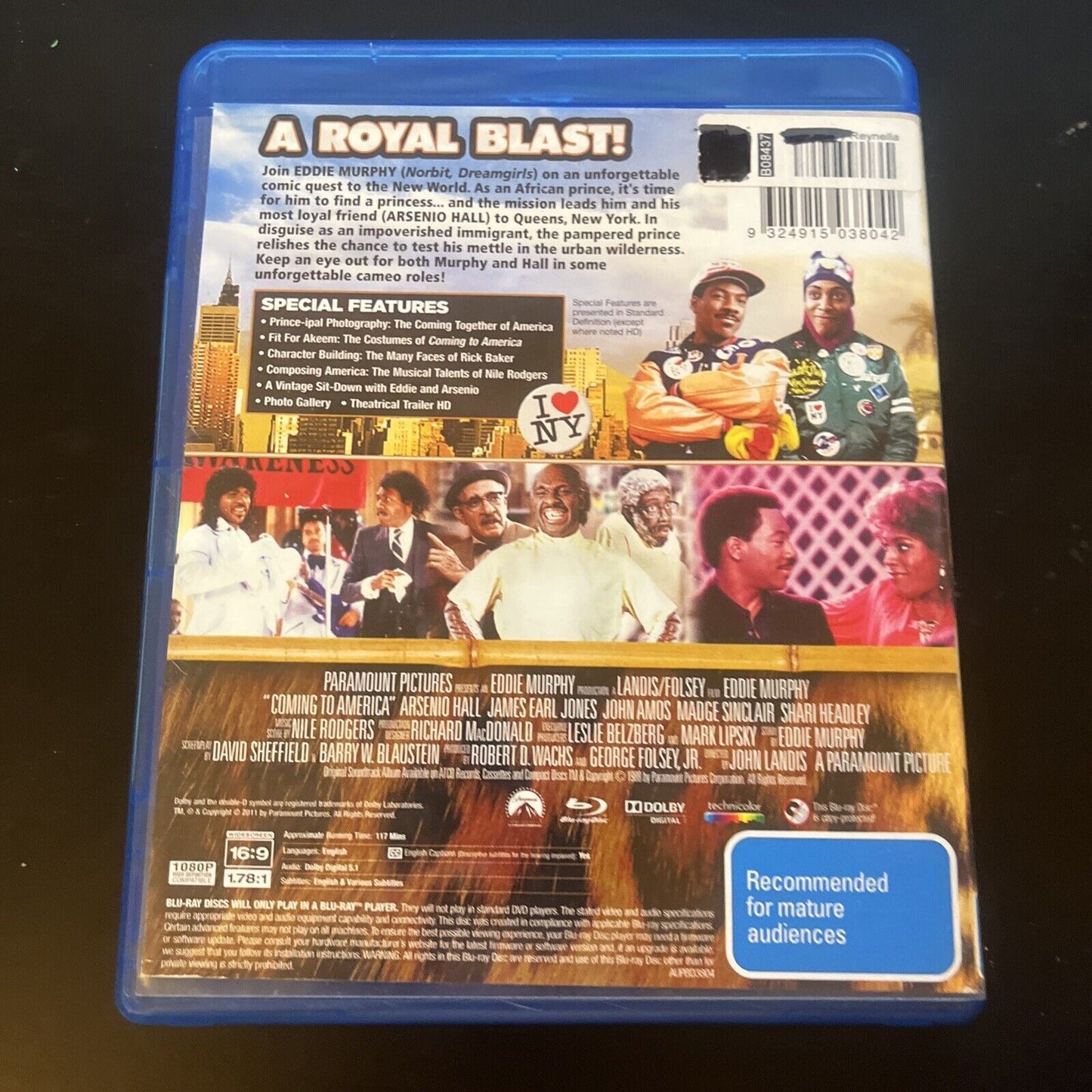 Coming To America (Blu-ray, 1988) Eddie Murphy, Paul Bates, Arsenio Hall RegionB