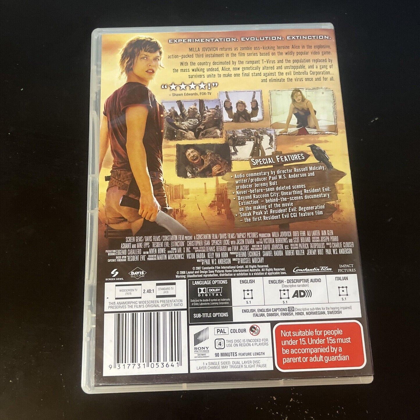 Resident Evil - Extinction (DVD, 2007) Milla Jovovich  Region 4