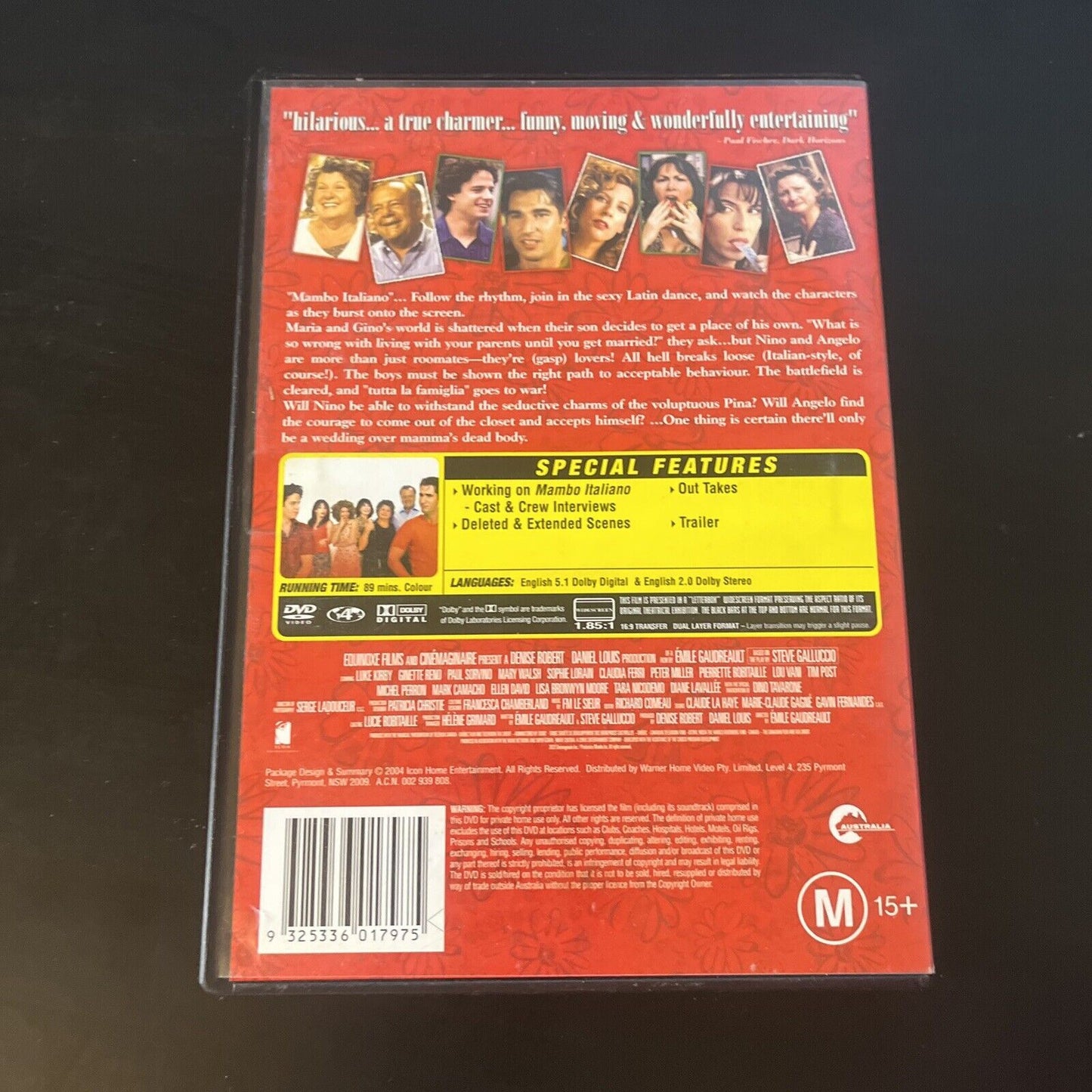 Mambo Italiano (DVD, 2003) Paul Sorvino, Luke Kirby, Ginette Reno Region 4