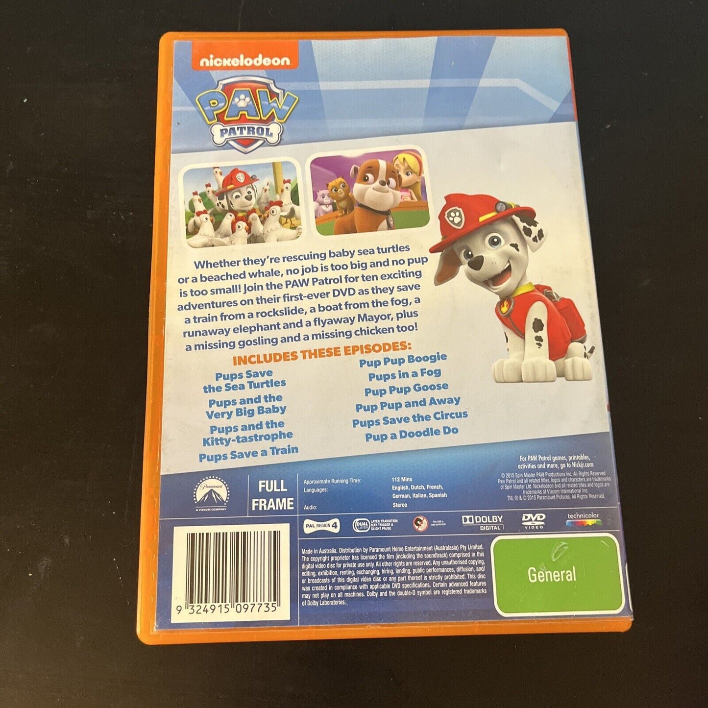 Paw Patrol (DVD, 2013) Devan Cohen, Alex Thorne, Kallan Holley Region 4