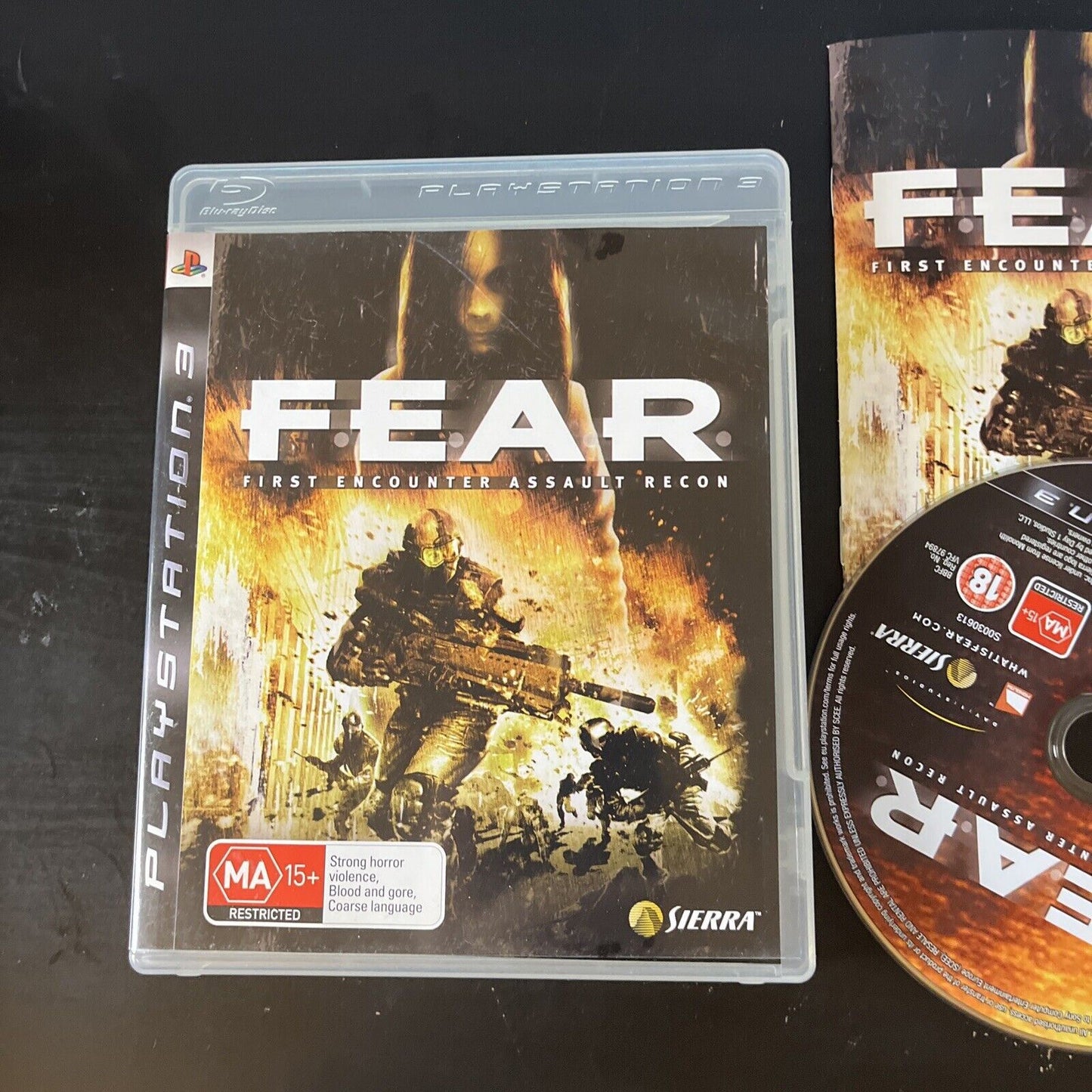 FEAR First Encounter Assault Recon - Playstation 3 PS3 Game - With Manual