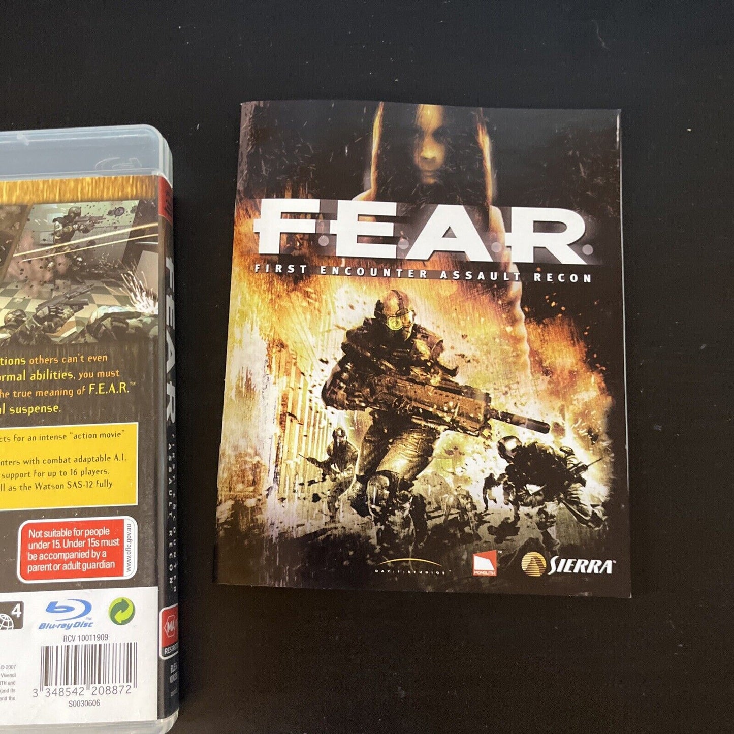 FEAR First Encounter Assault Recon - Playstation 3 PS3 Game - With Manual