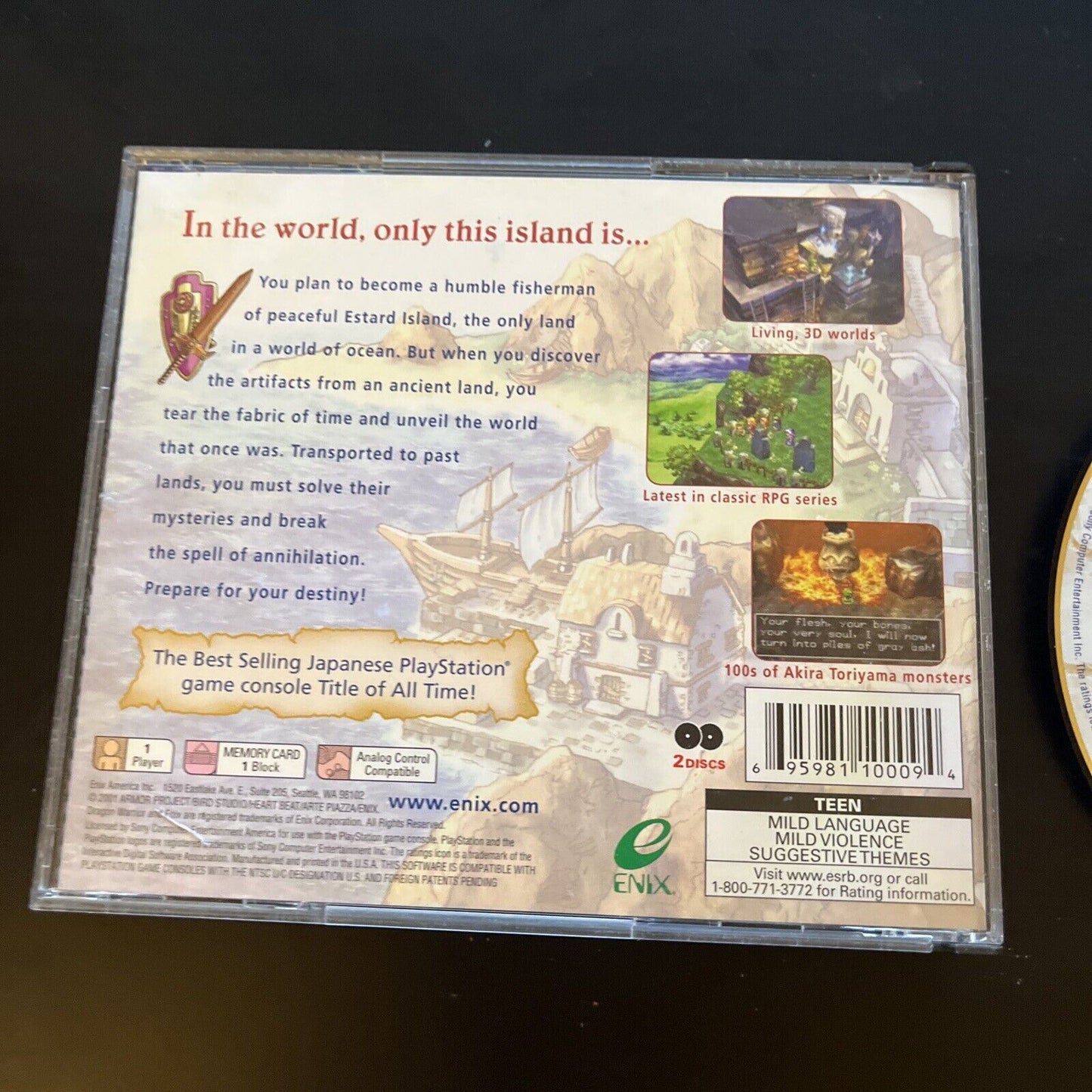 Dragon Warrior VII PlayStation 1 PS1 with Manual *USA version NTSC*