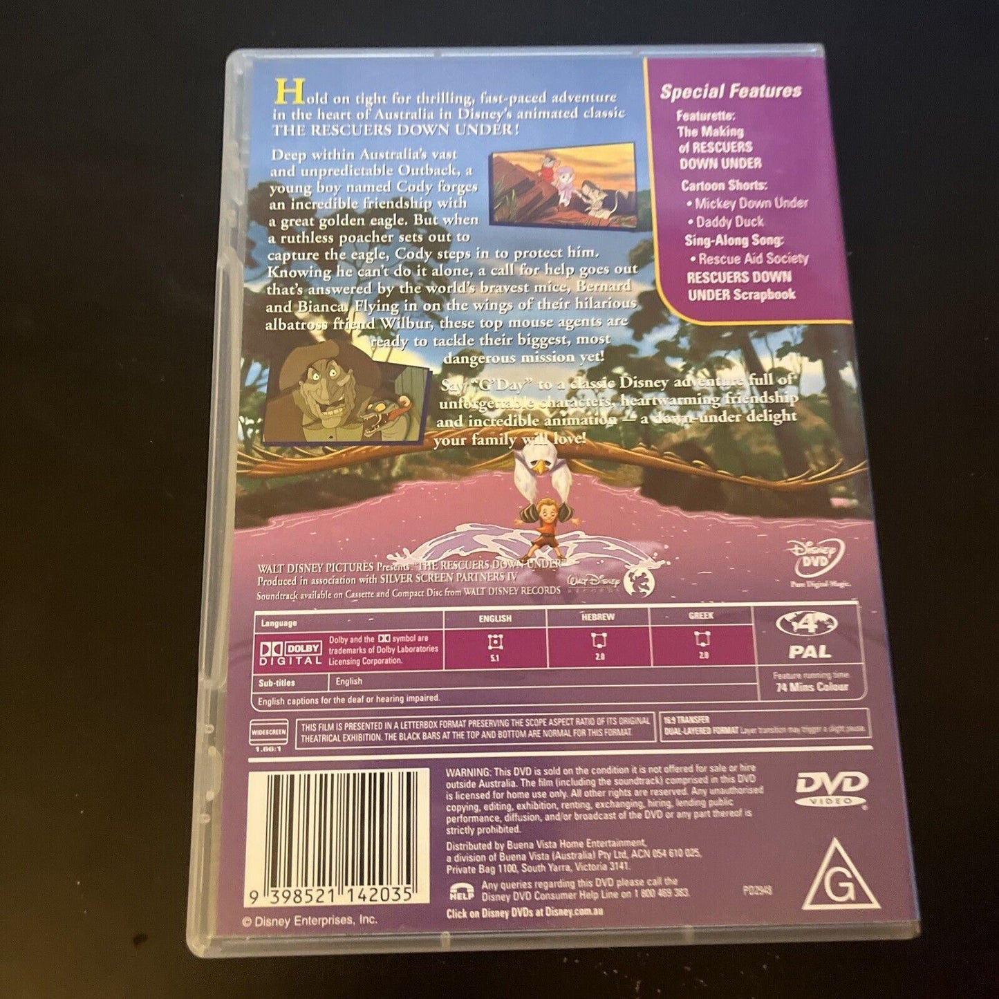 The Rescuers Down Under (DVD, 1990) Bob Newhart, Eva Gabor, Region 4