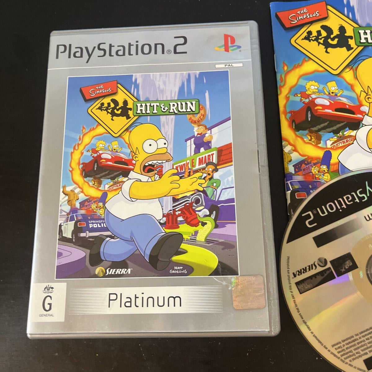 Simpsons Ps2 The Simpsons Hit and Run PS2 Playstation (Platinum) PAL With Manual ...