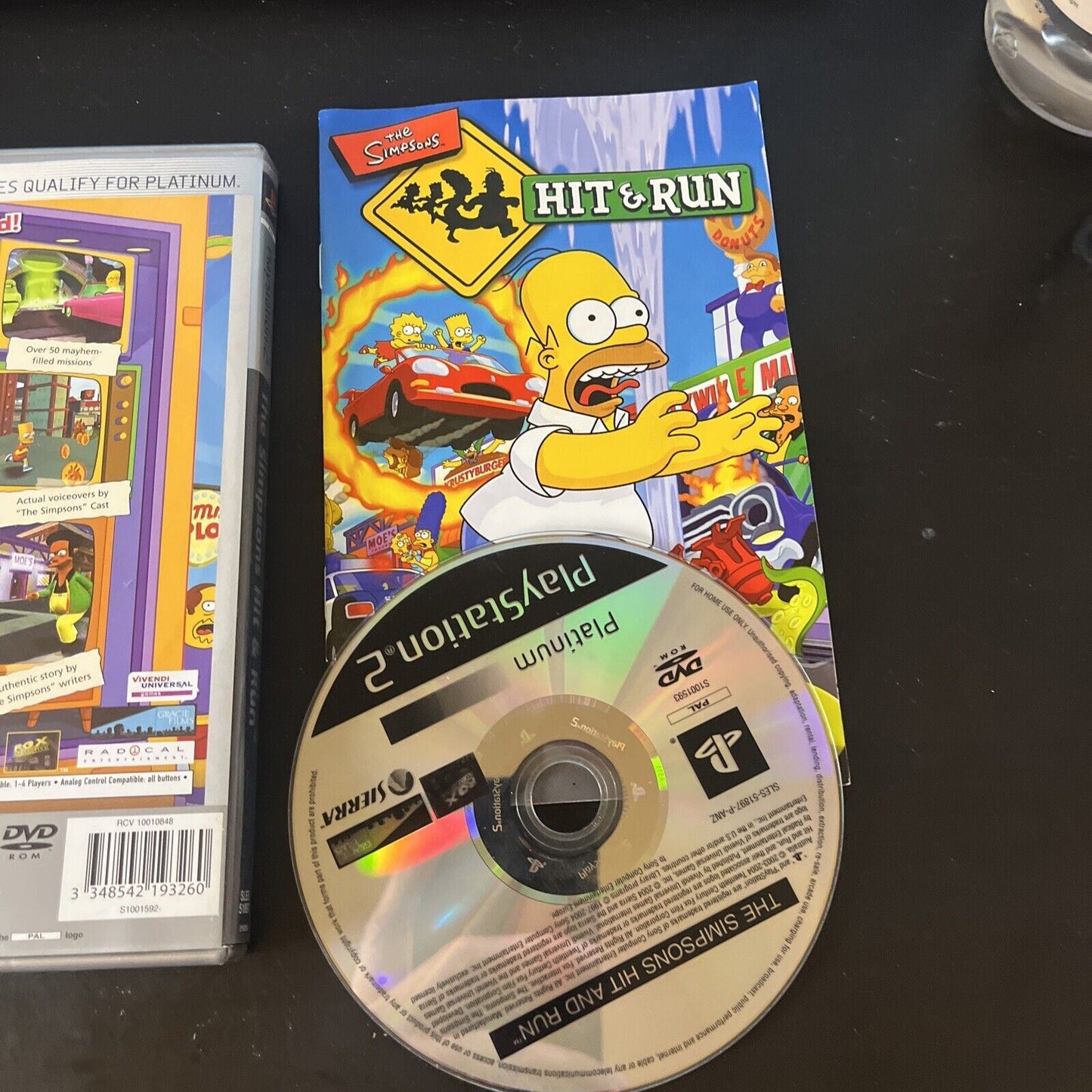 The Simpsons Hit and Run PS2 Playstation (Platinum) PAL With Manual