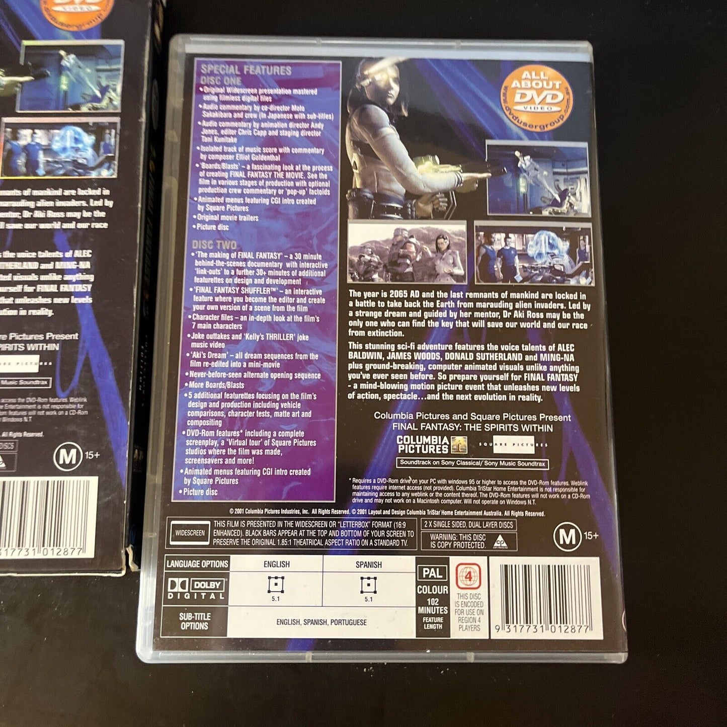 Final Fantasy - The Spirits Within - Collectors Edition (DVD, 2001) Region 4