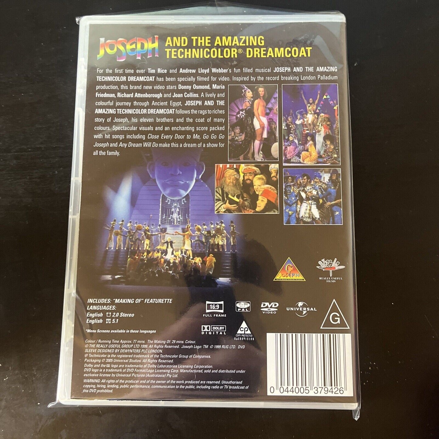 Joseph and The Amazing Technicolor Dreamcoat (DVD, 1999) NEW Region 4