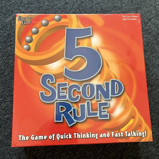 *New Sealed* 5 Second Rule Board Game by University Games