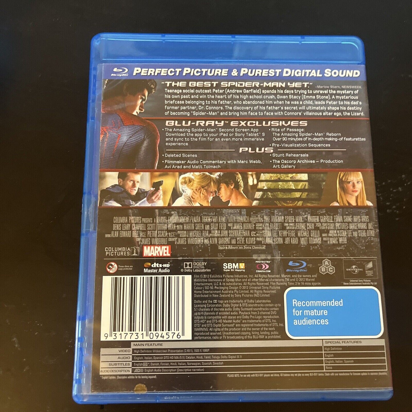 The Amazing Spider-Man 1 & 2 (Blu-ray, 2014, 3-Disc) Andrew Garfield Region B