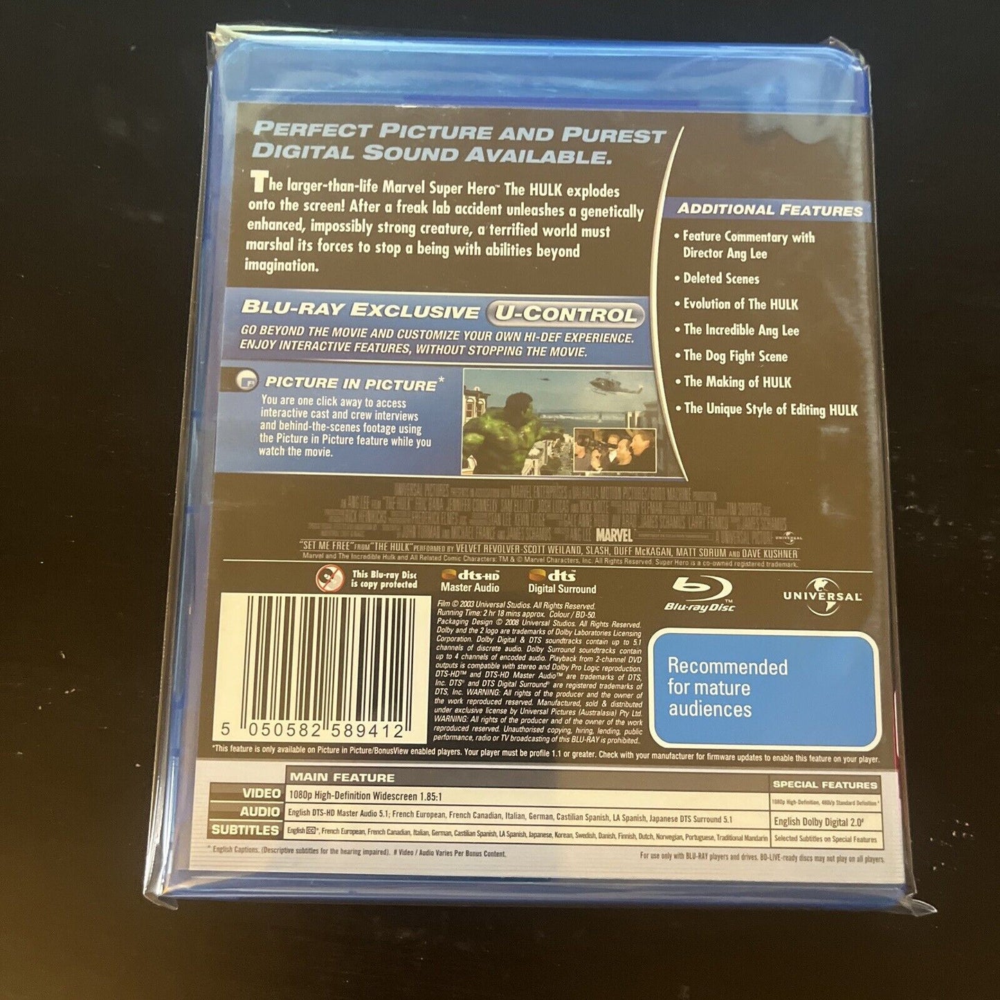 Hulk (Bluray, 2003) Edward Norton, Nick Nolte Region B NEW