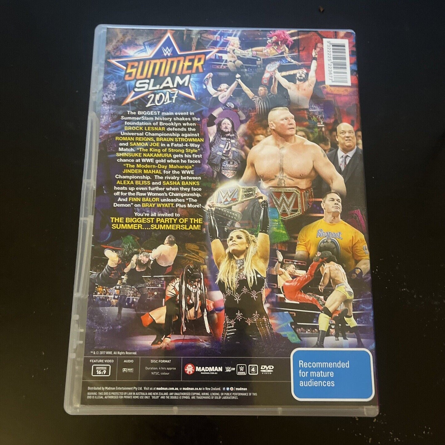 WWE: Summerslam 2017 (DVD, 2-Disc) Daniel Bryan, Roman Reigns, John Cena Region4