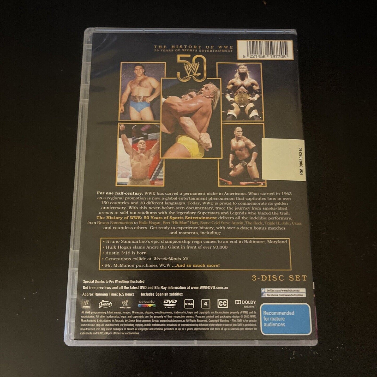 WWE - History Of WWE - 50 Years of Sports (DVD, 2013, 3-Disc) Region 4