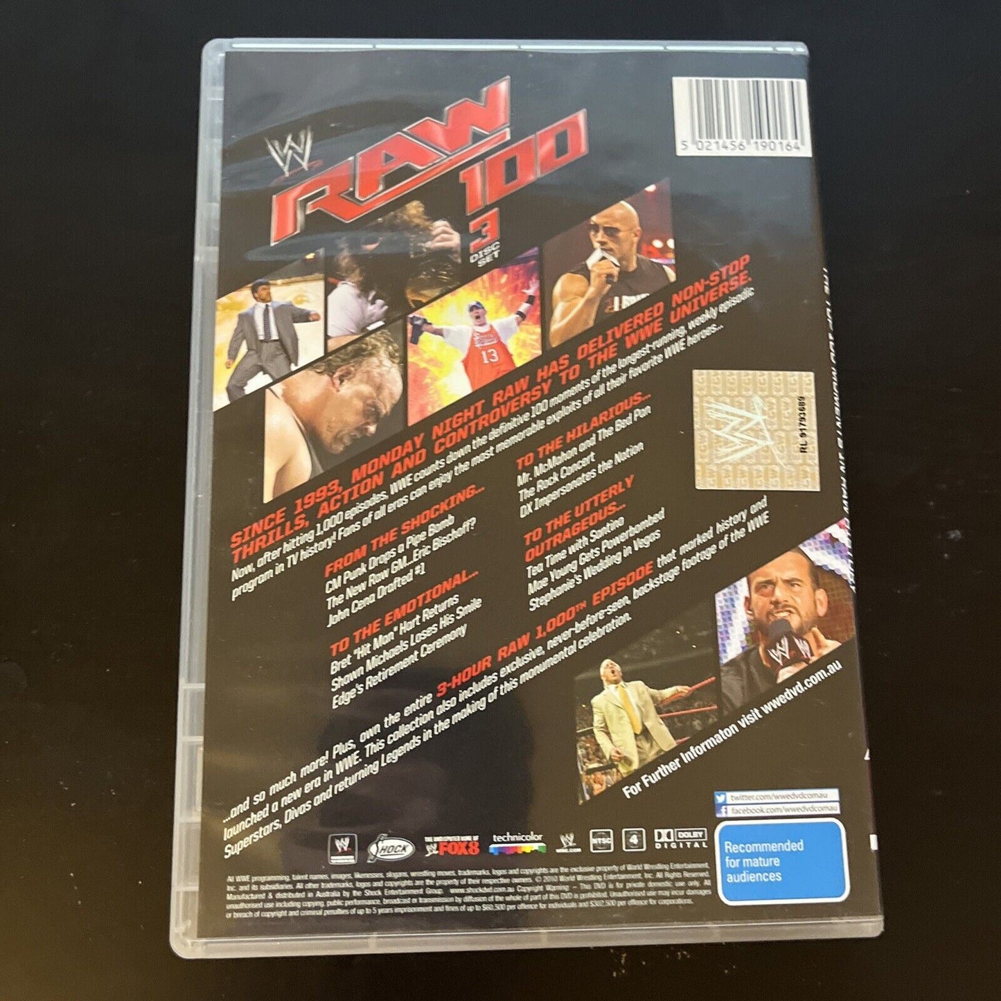 WWE - The Top 100 Moments In RAW History (DVD, 2013, 3-Disc) Region 4
