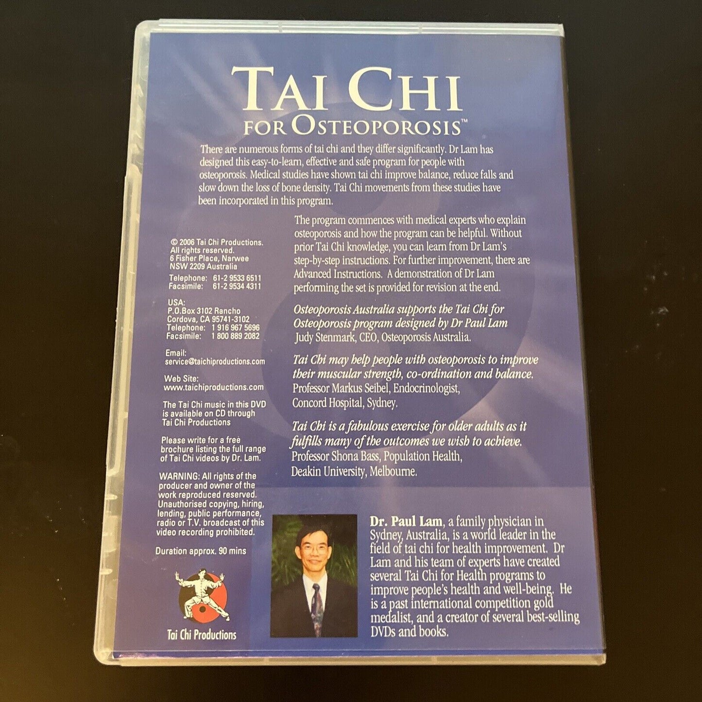 Tai Chi for Osteoporosis (DVD, 2006) Dr Paul Lam All Regions