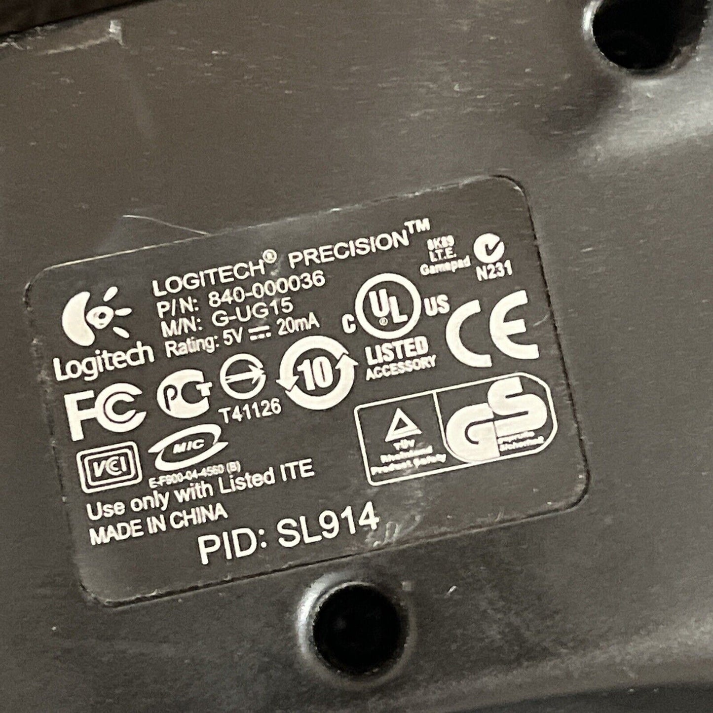 Logitech Precision G-UG15 Wired USB Gamepad Controller for PC (Black)