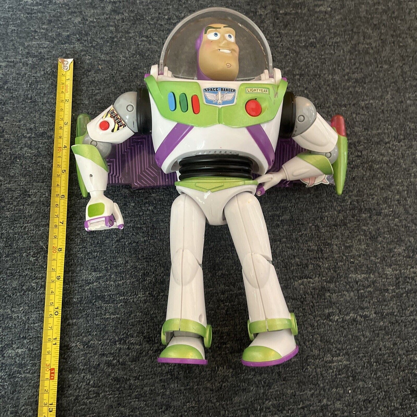 3x Buzz Lightyear Toy Story Figure: 11" Y1217 2012, 11" W8011 2012, 7" 2018