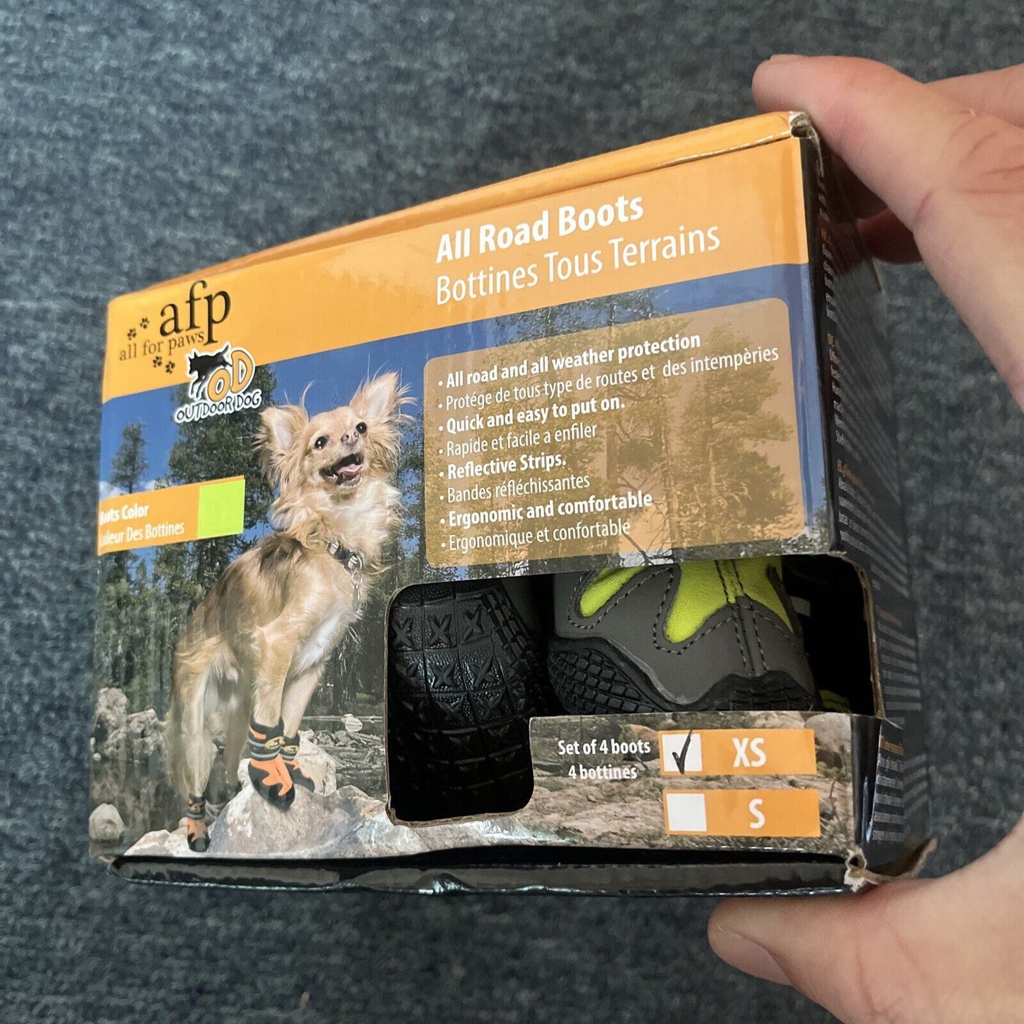 AFP All For Paws - All Road Boots - XS Neon Green