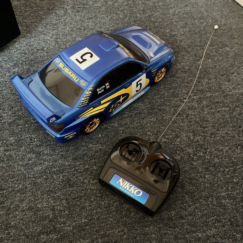 NIKKO Evolution Subaru Impreza WRC – Voiture Télécommandée 1/14 – Vintage Occasion – Bleue