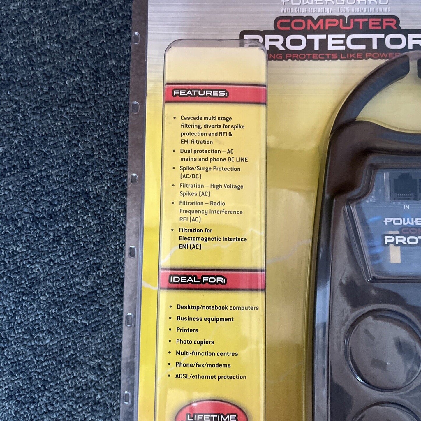*New Sealed* PowerGuard Computer Protector Power Surge Protector Ethernet 6-Way