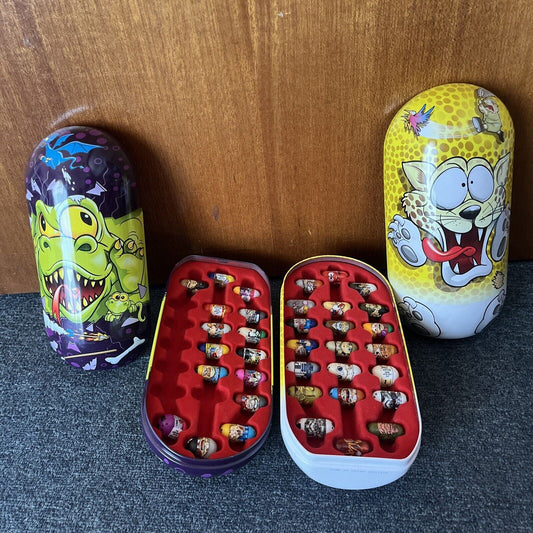 2x Mighty Beanz Moose Cheetah 155 & Dino Egg Bean 2010 *Mixed And Missing Pcs*