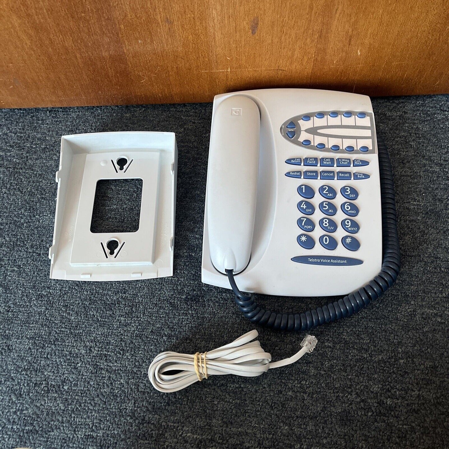 Telstra T1000S Landline Corded Telephone with Wall Mount
