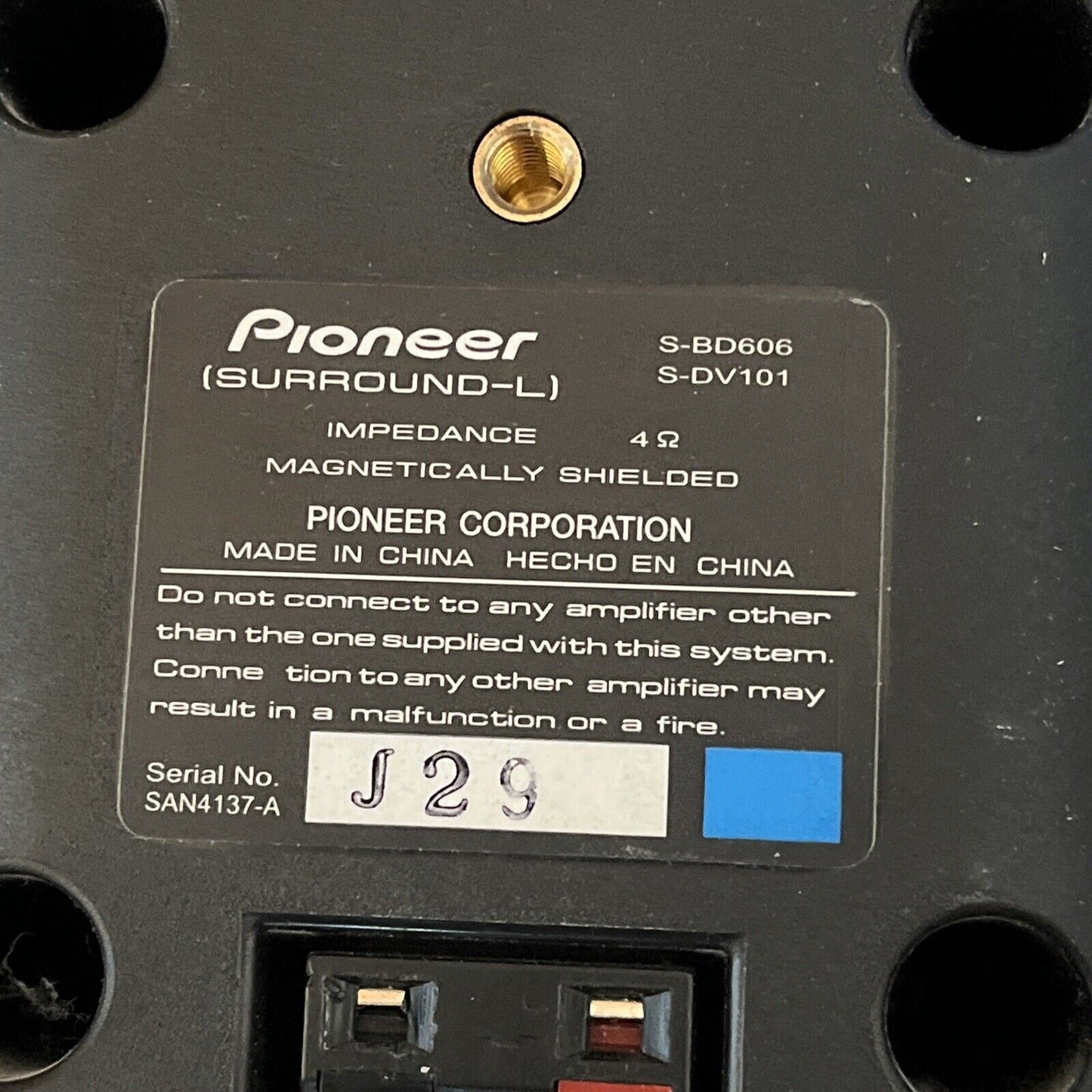 4x Pioneer Speaker: Centre, Surround R&L, Front R S-BD706 S-DV101