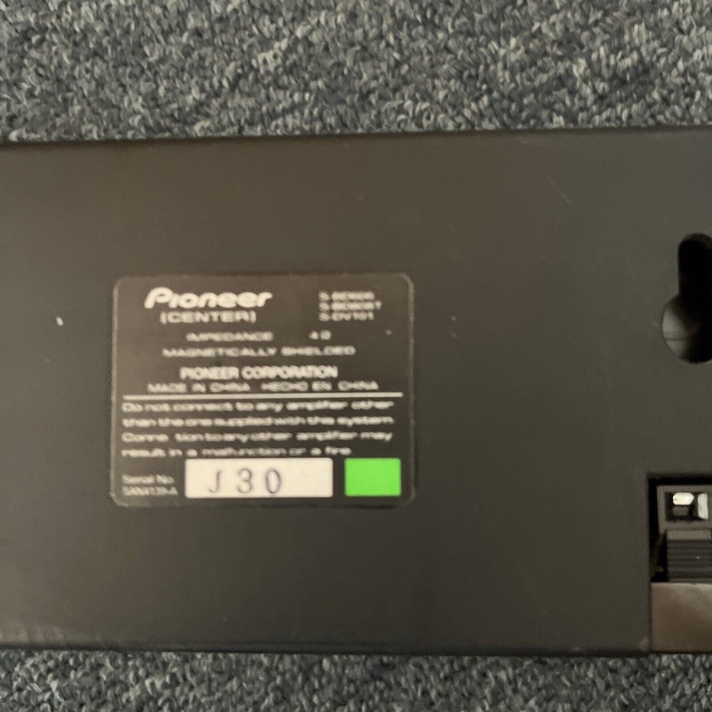 4x Pioneer Speaker: Centre, Surround R&L, Front R S-BD706 S-DV101