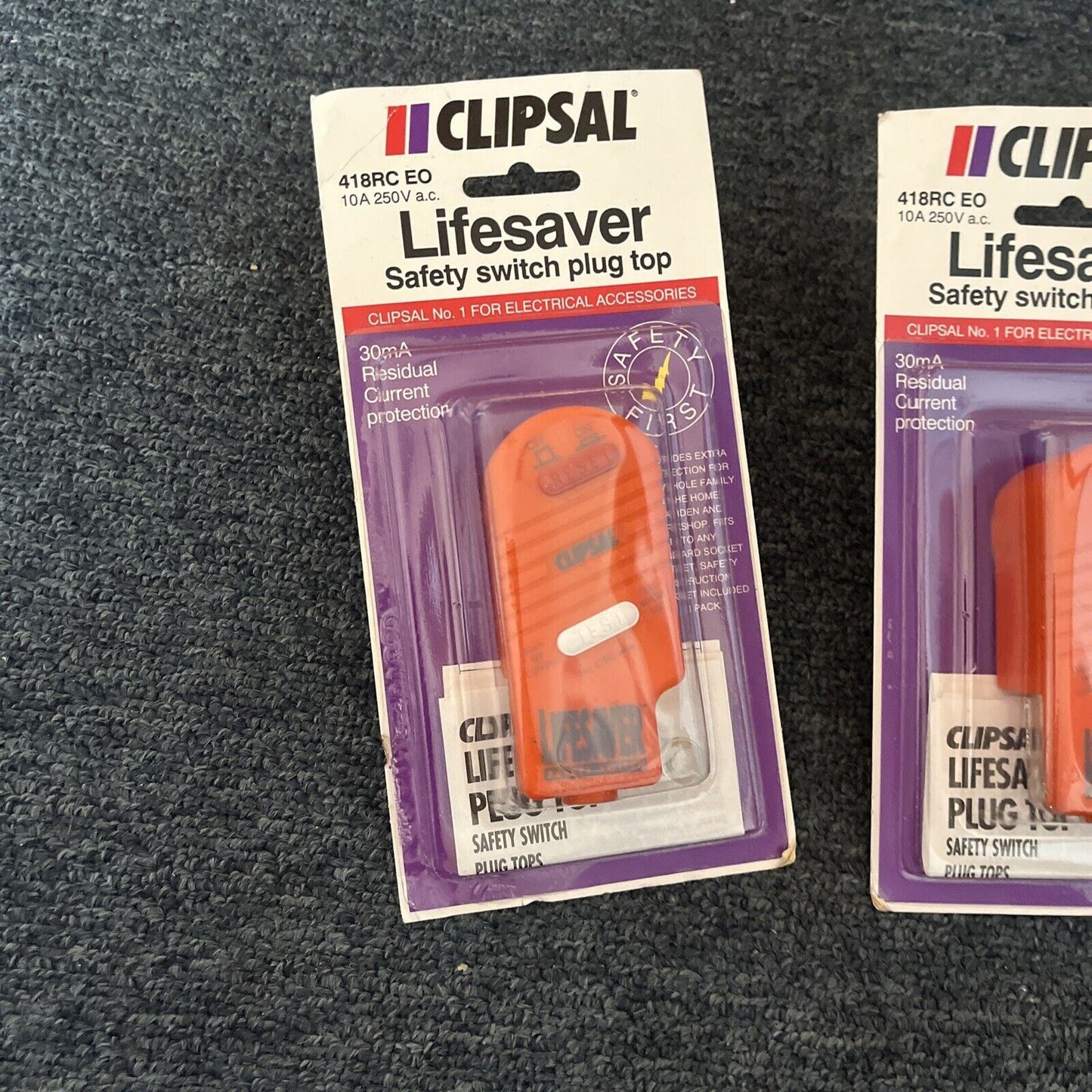 *New Sealed* 3x Clipsal Lifesaver Safety Switch Plug Top 418RC EO