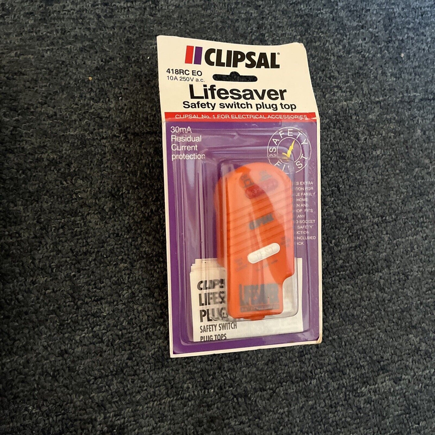 *New Sealed* 3x Clipsal Lifesaver Safety Switch Plug Top 418RC EO