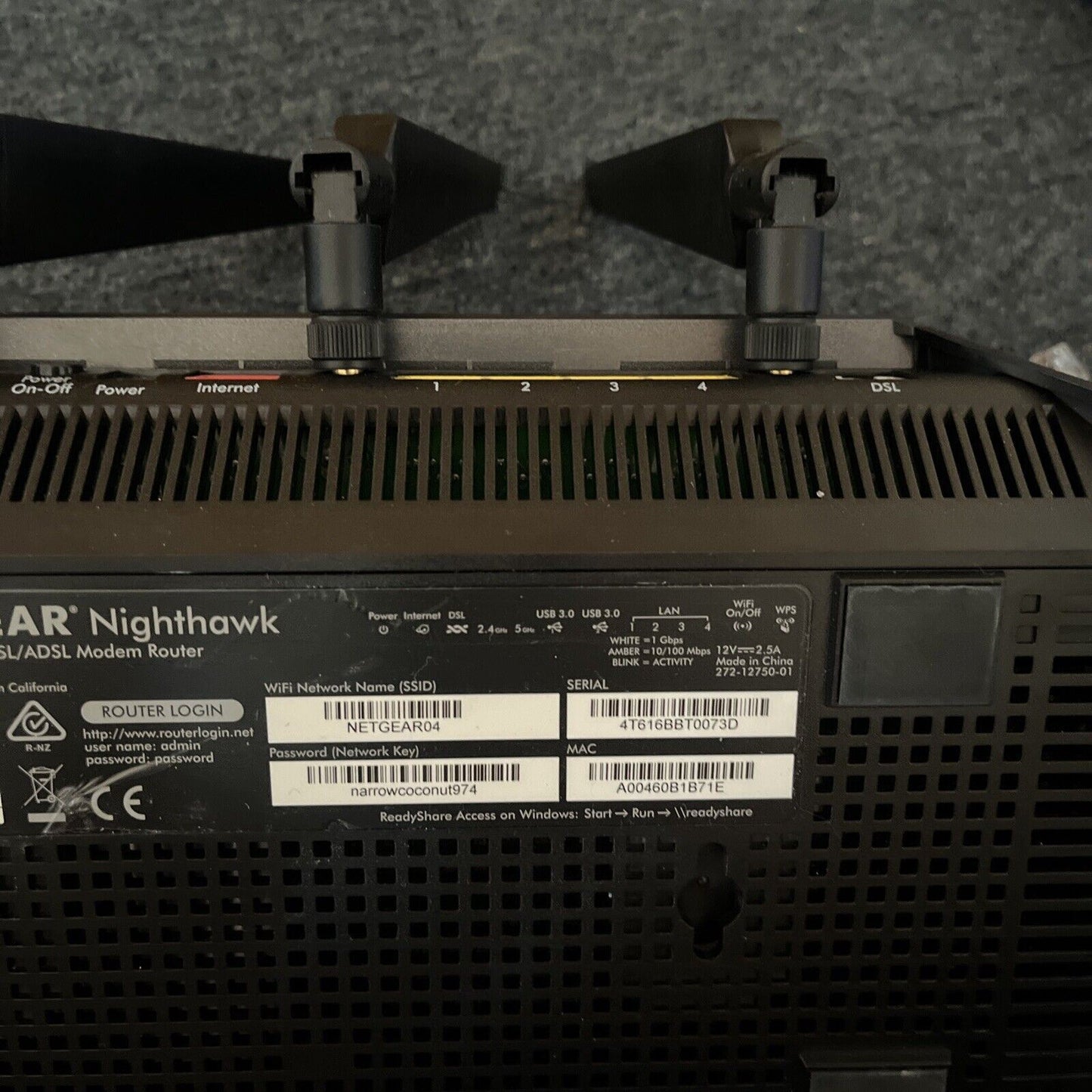 Netgear Nighthawk AC1900 WiFi VDSL/ADSL Modem Router D7000