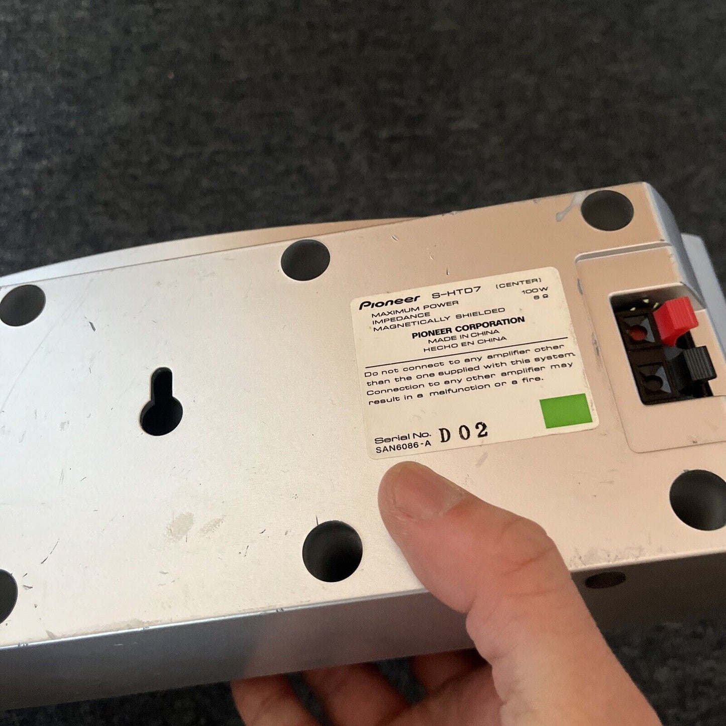 PIONEER S-HTD7 Magnetically Shielded Center Speaker (100W 6 Ohms)