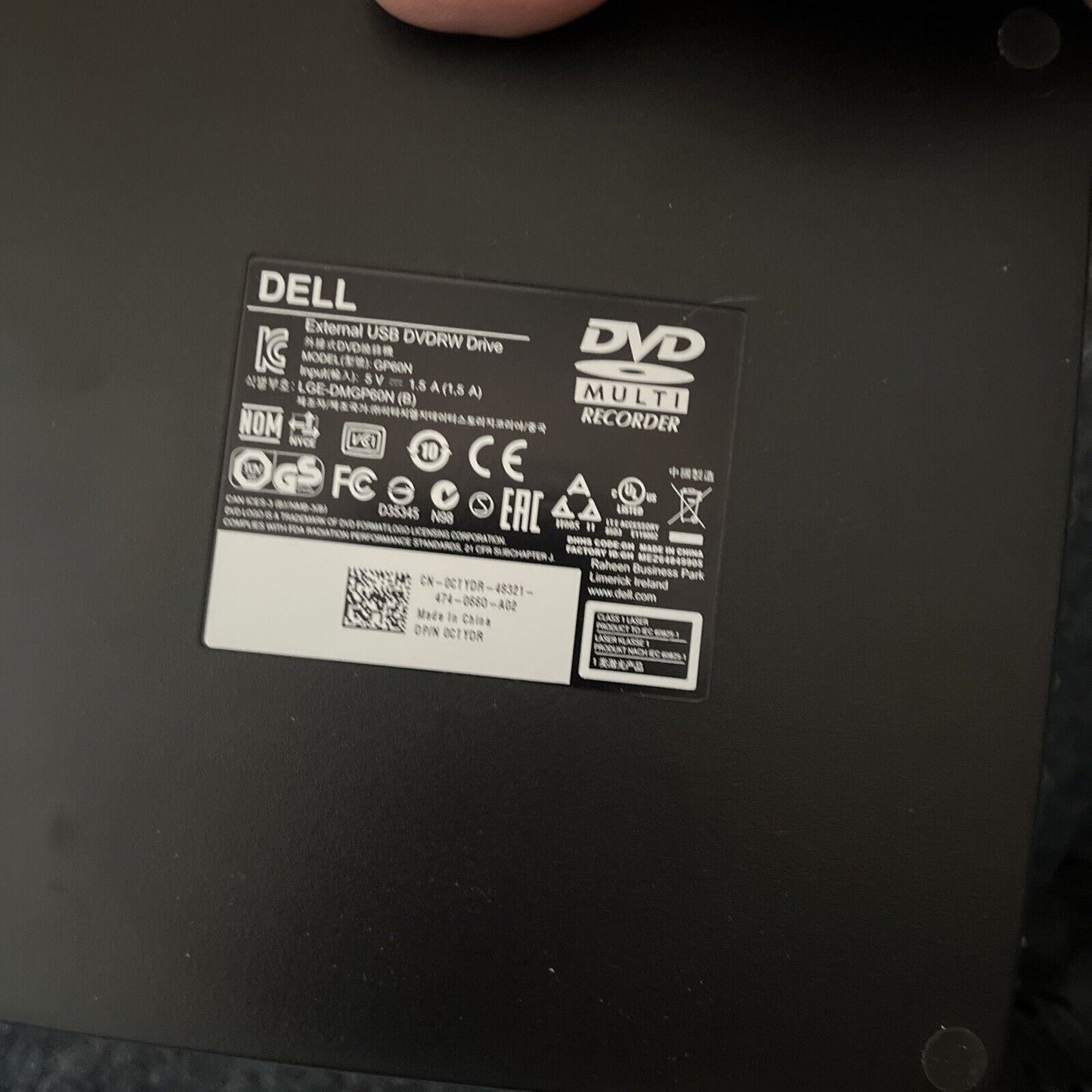 Dell External USB DVDRW Drive GP60N *New Never Used*