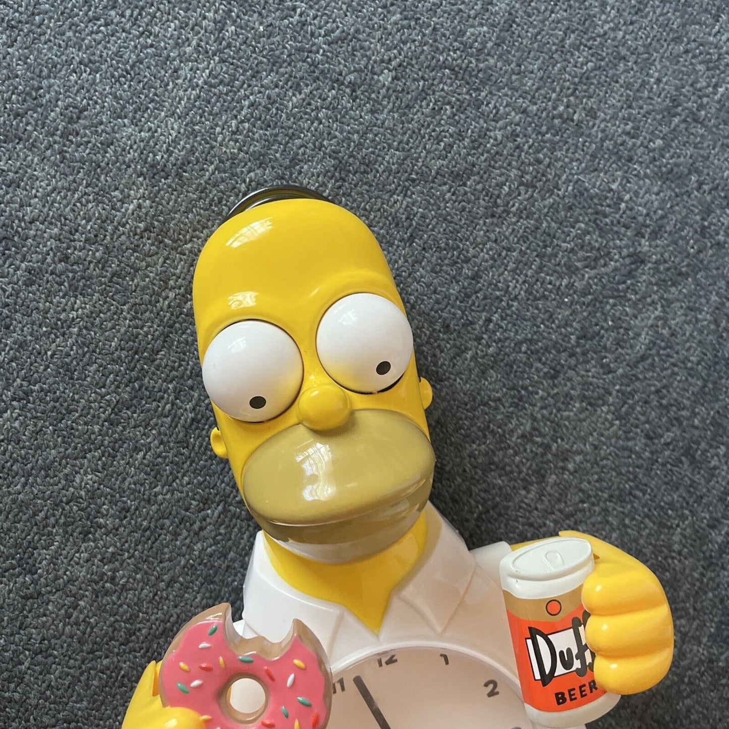 Homer Simpson Wall Clock with Moving Arms Donut Duff Beer 2009