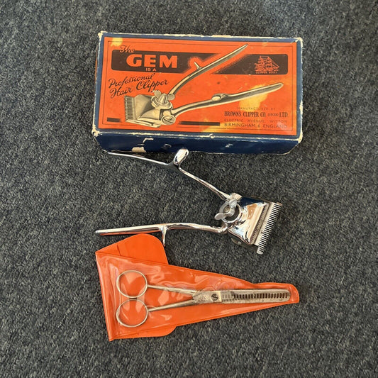 Vintage Professional Hair Clipper Brown's Clipper Co LTD 1939 & Felix Scissors