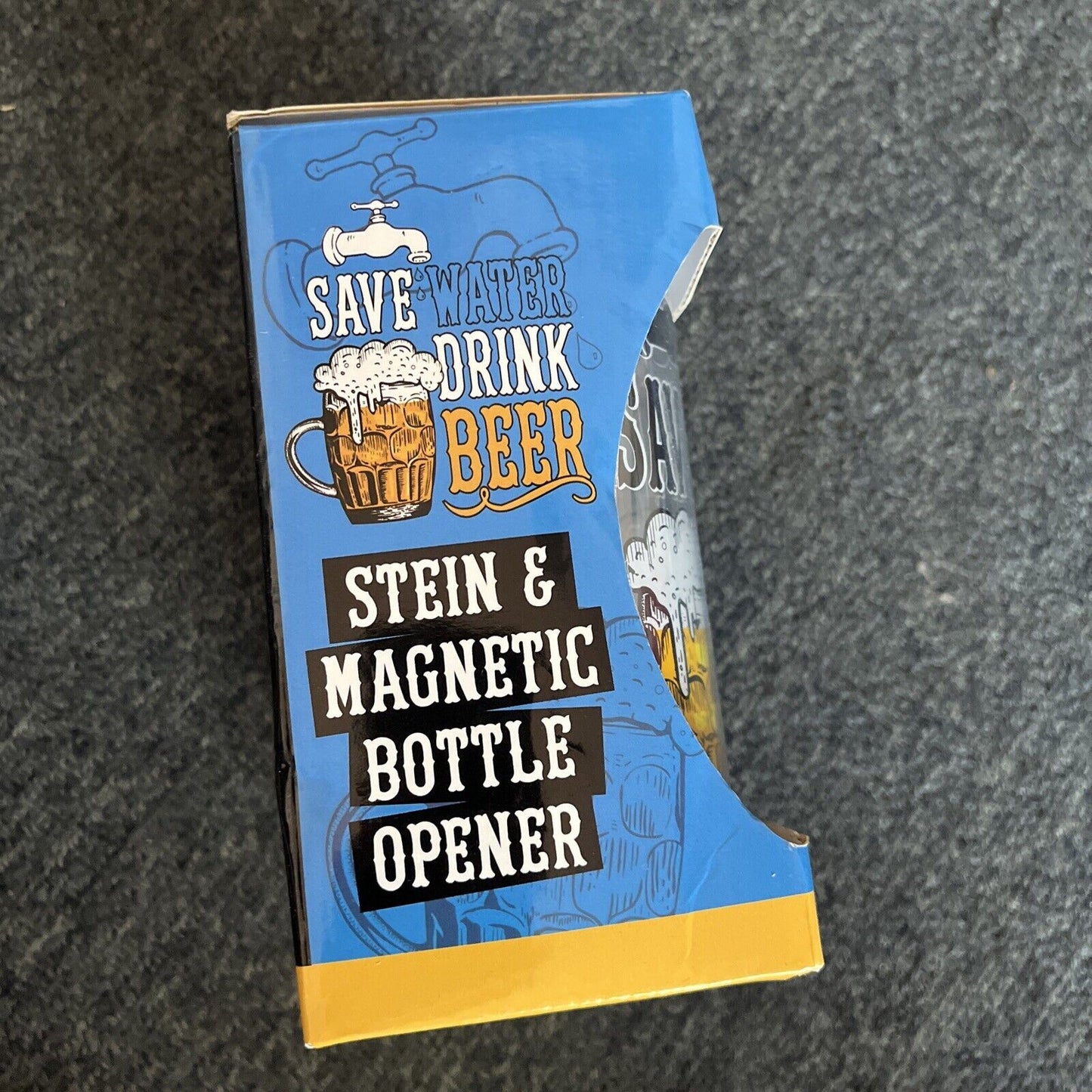 *New* Save Water Drink 500ml Beer Stein Magnetic Bottle Opener