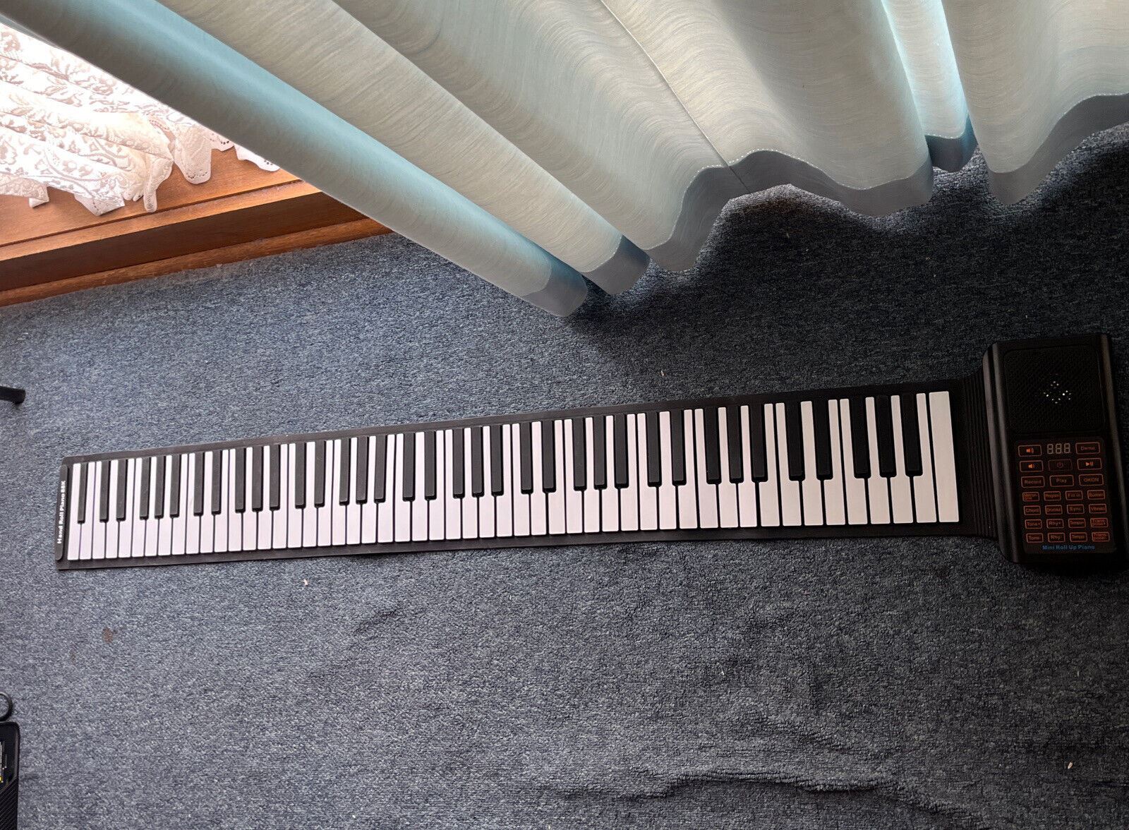 88 Keys Portable Keyboard Piano Foldable Electric Hand Rolls Piano Rec ...