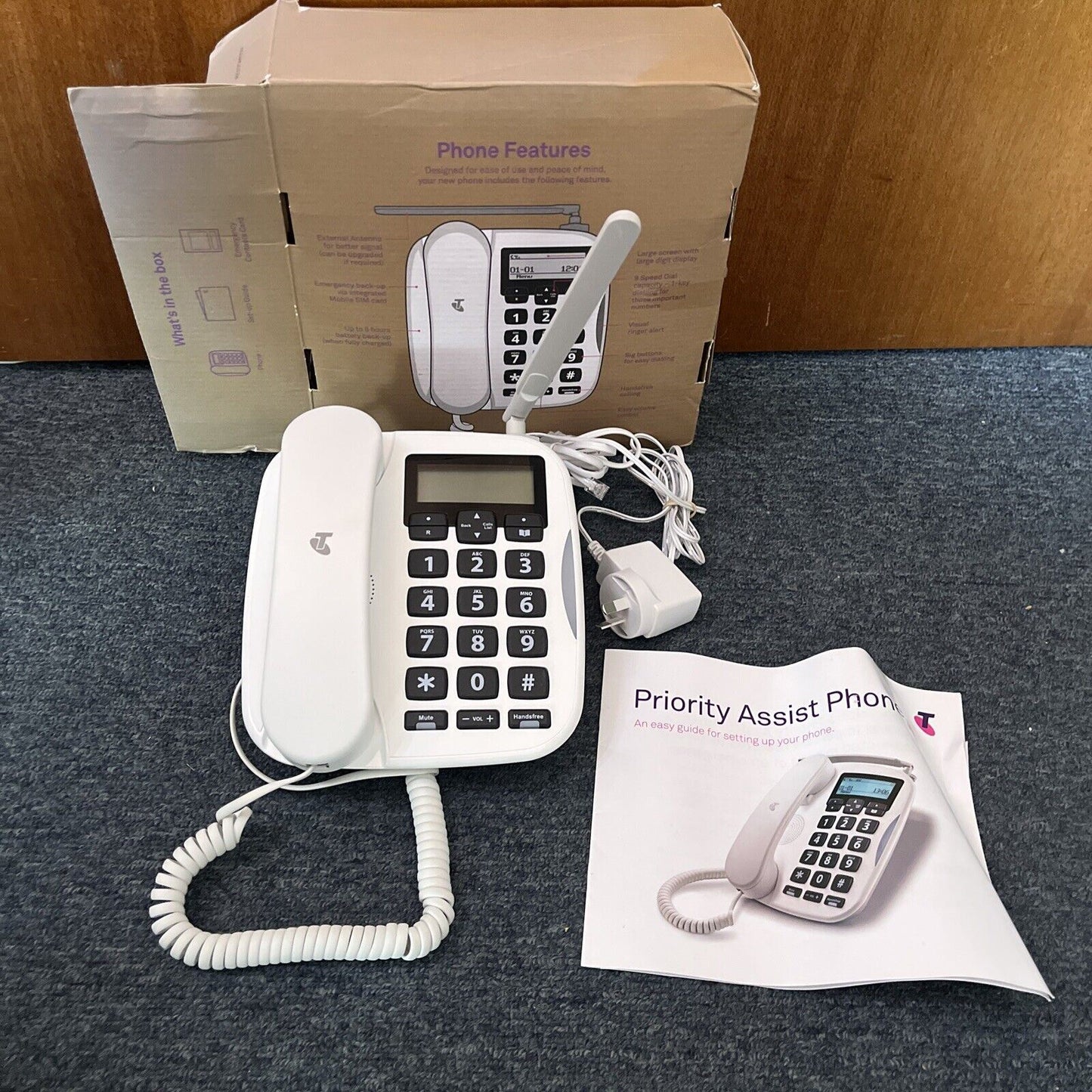 Telstra Priority Assist Phone HW00.03 Landline Corded With Wall Mount Sim Backup