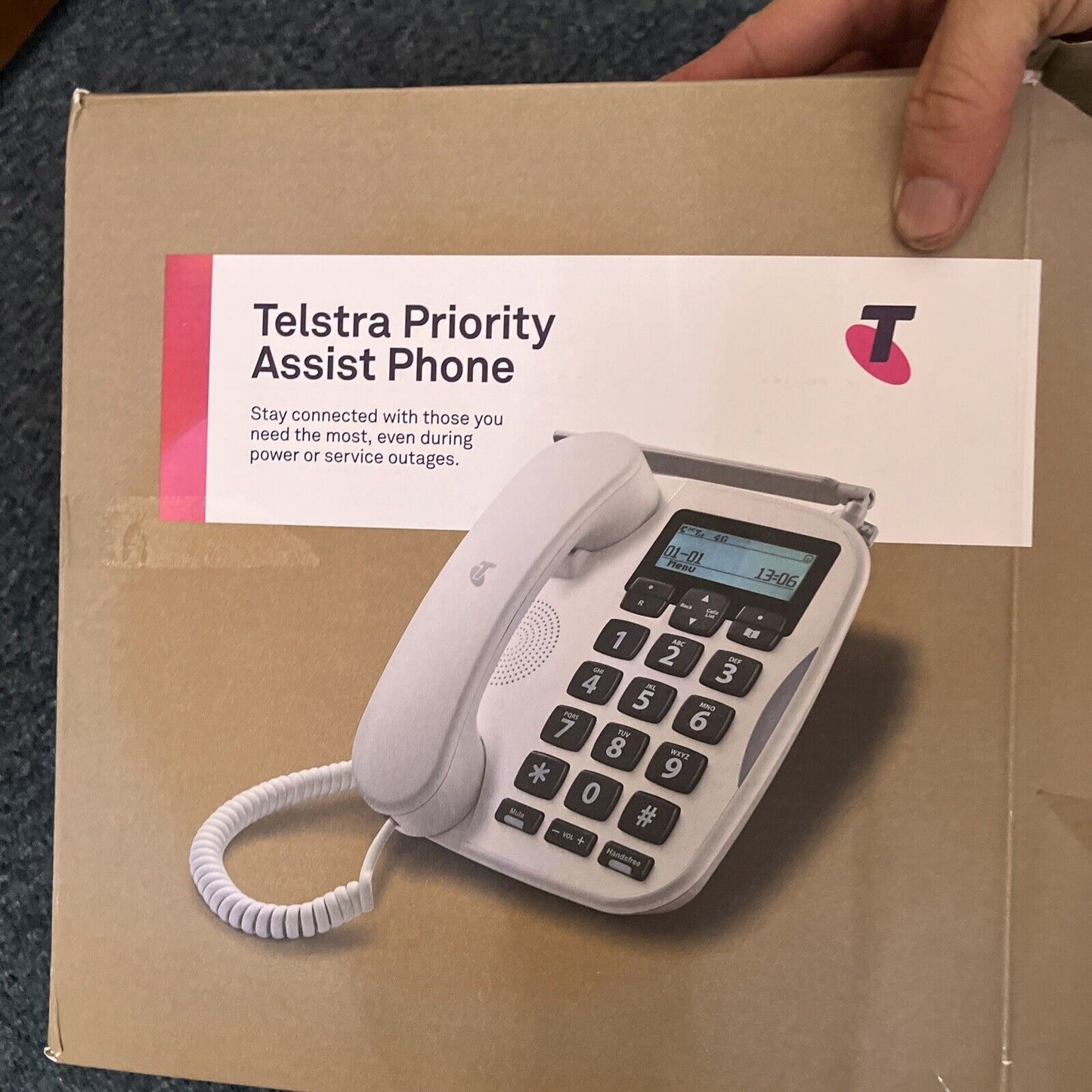 Telstra Priority Assist Phone HW00.03 Landline Corded With Wall Mount Sim Backup