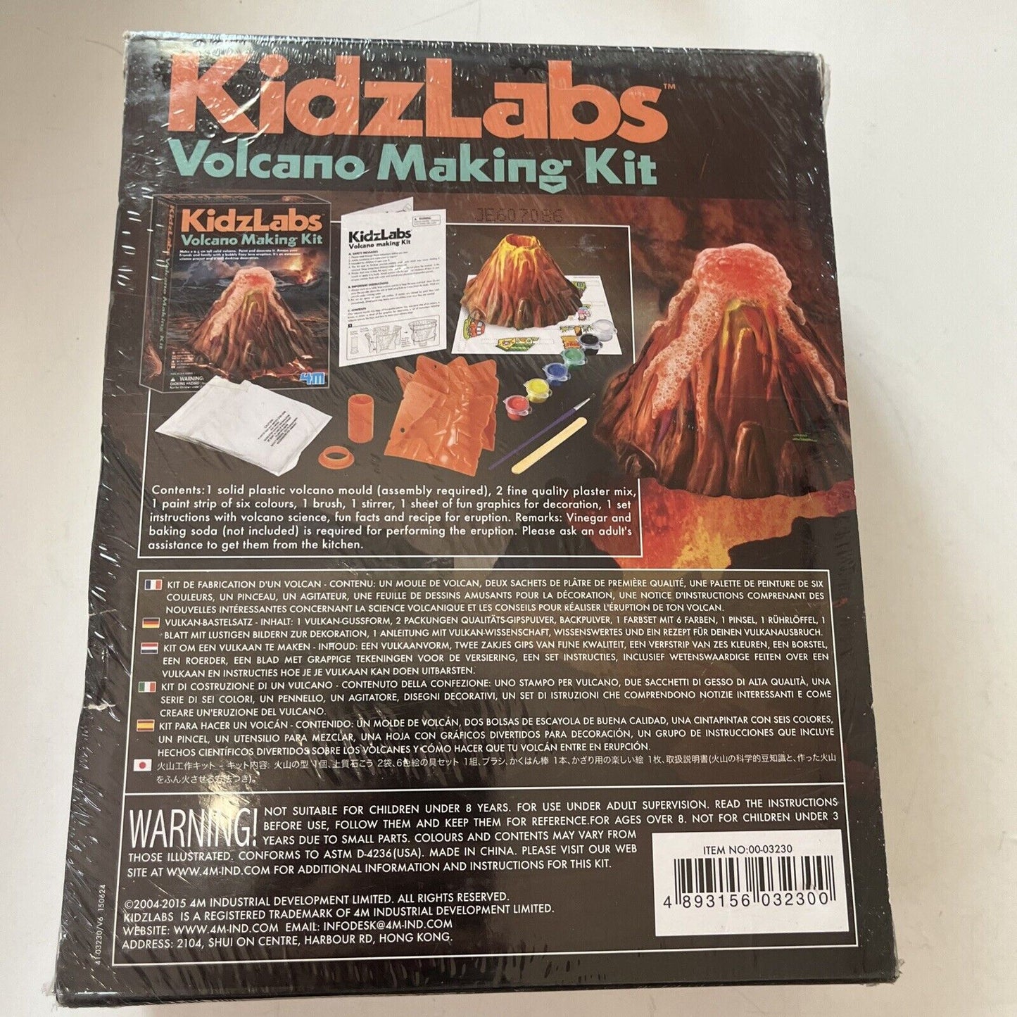 *New* 4M Volcano Making Kit KidzLabs Science Kit Make A 9.5cm Tall Solid Volcano