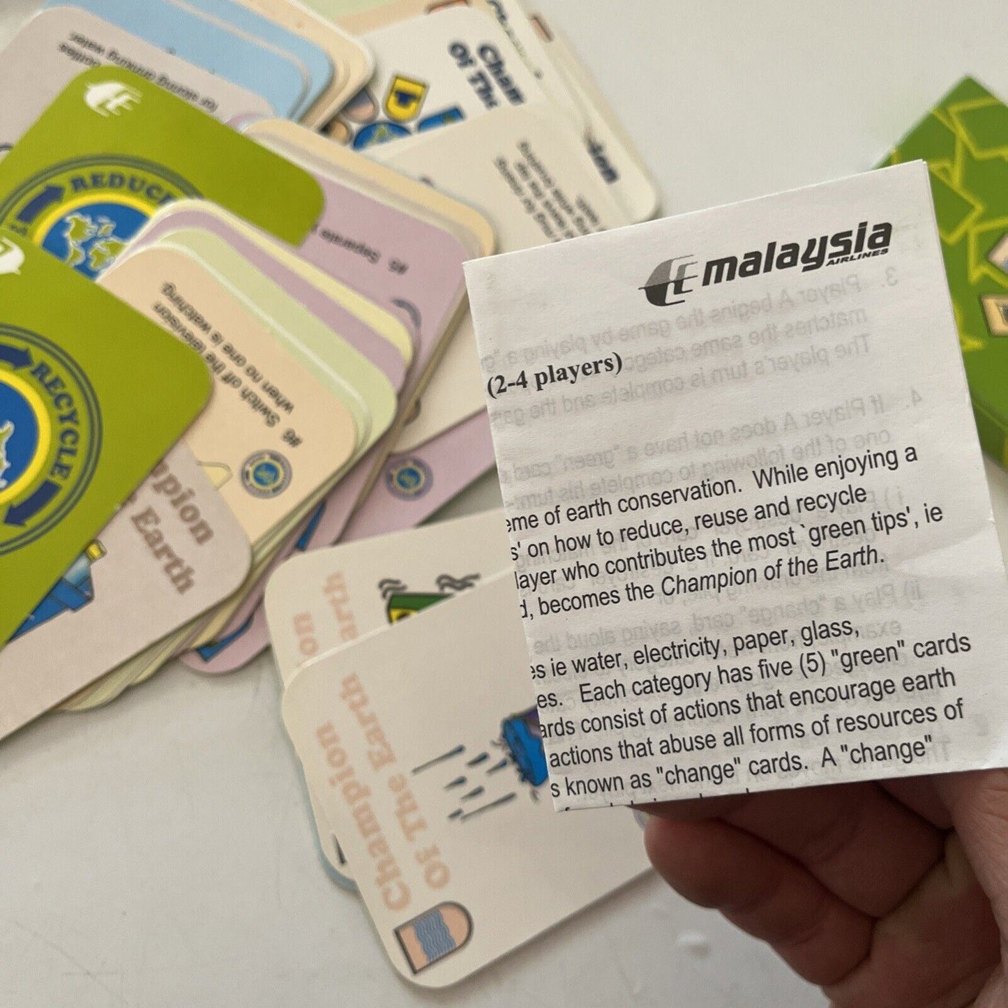 2x Malaysia Airlines Champion of the Earth Card Game