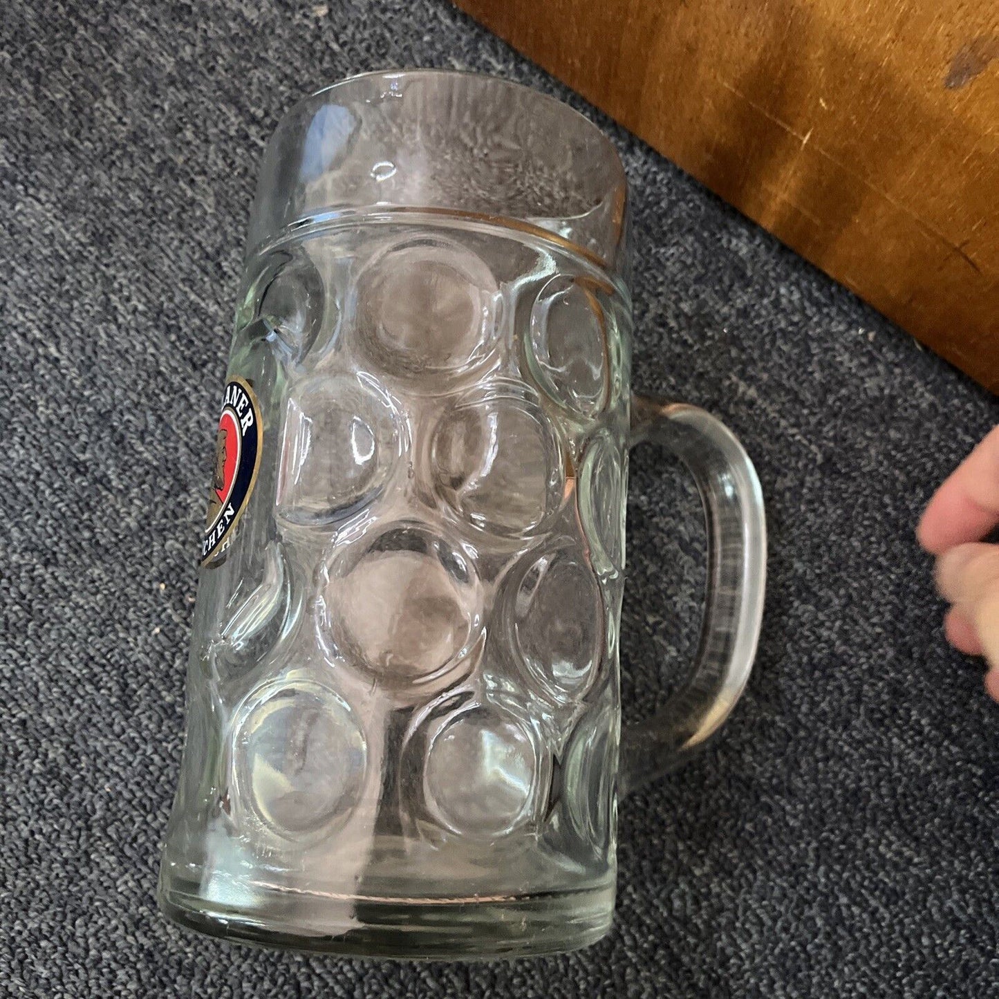 PAULANER MUNCHEN Beer Stein Large Dimpled 1L Glass