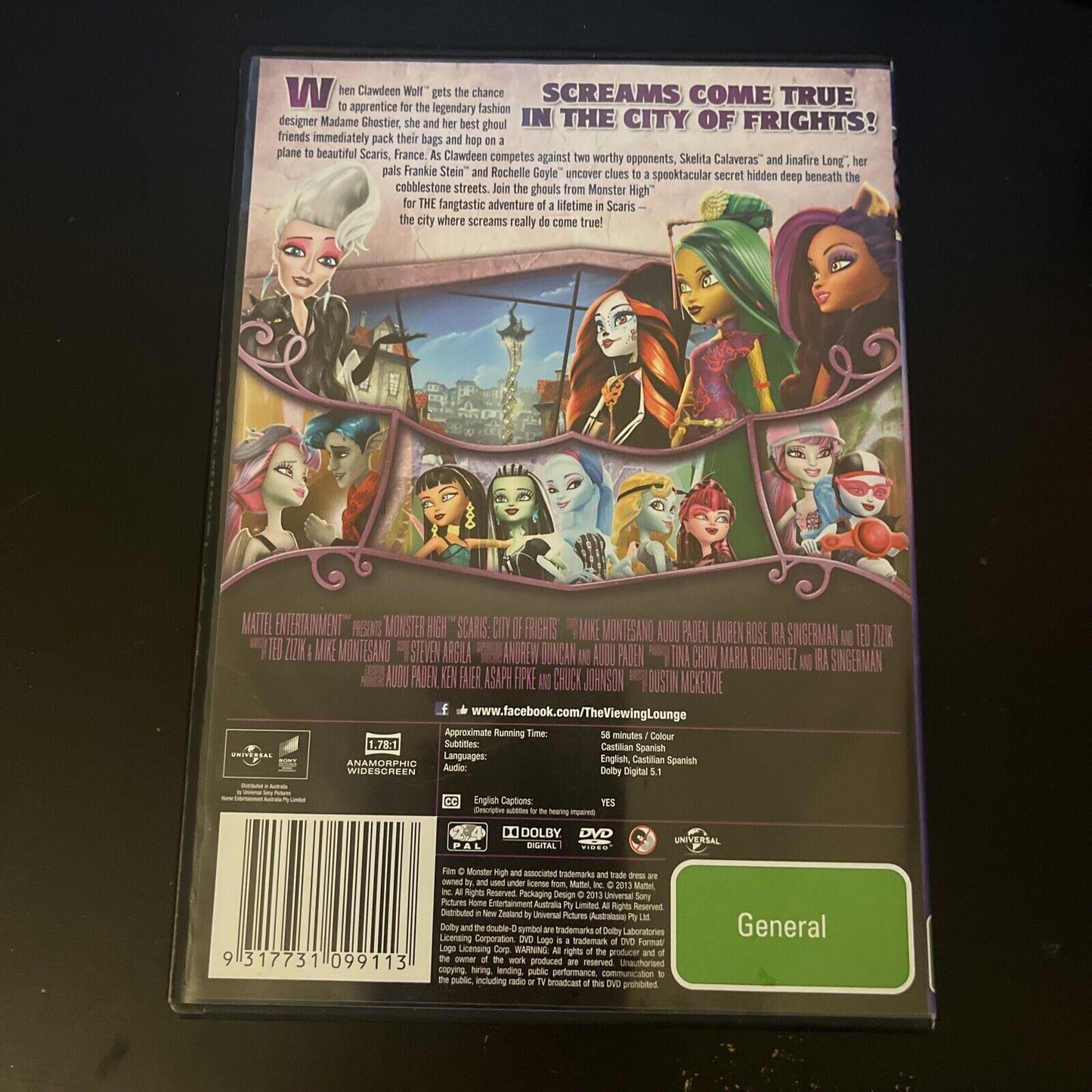 Monster High - Scaris City Of Frights (DVD, 2012) Region 4 &2